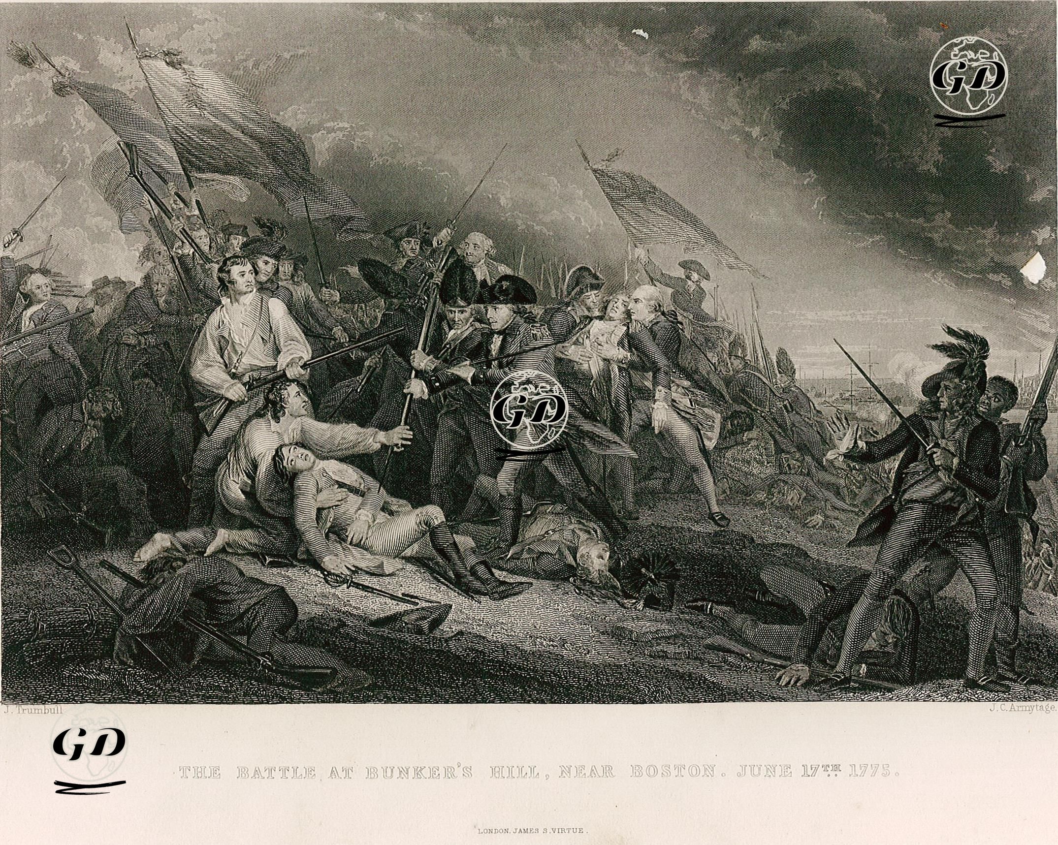 Amerikan Bağımsızlık Savaşı Sırasında 17 Haziran 1775 Tarihinde Bunker Tepesi Savaşında General Joseph Warren'in Ölümü - John Trumbull (1756-1843) - 1859
