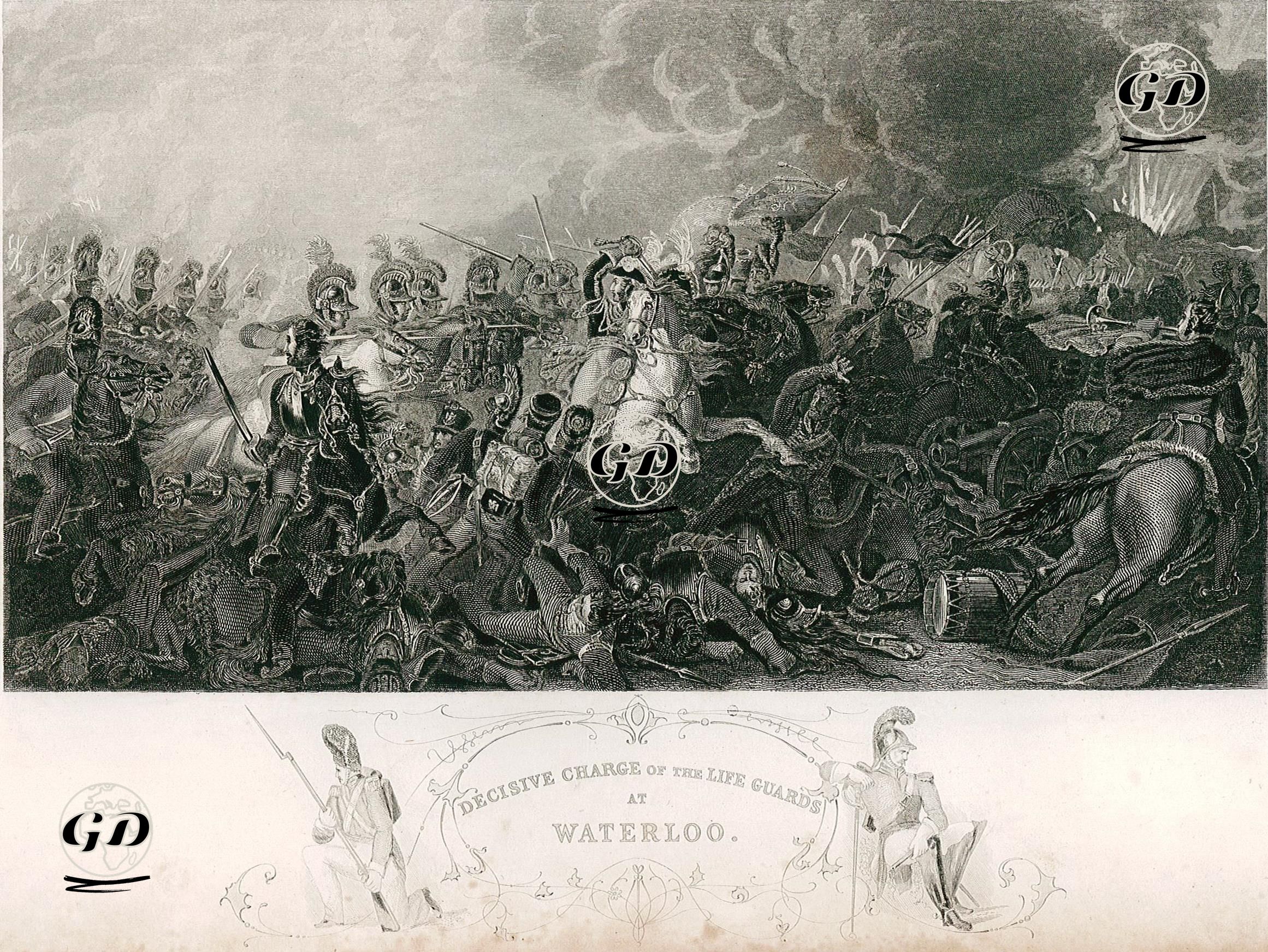 Decisive Charge Of The Life Guards At Waterloo -  - 1859