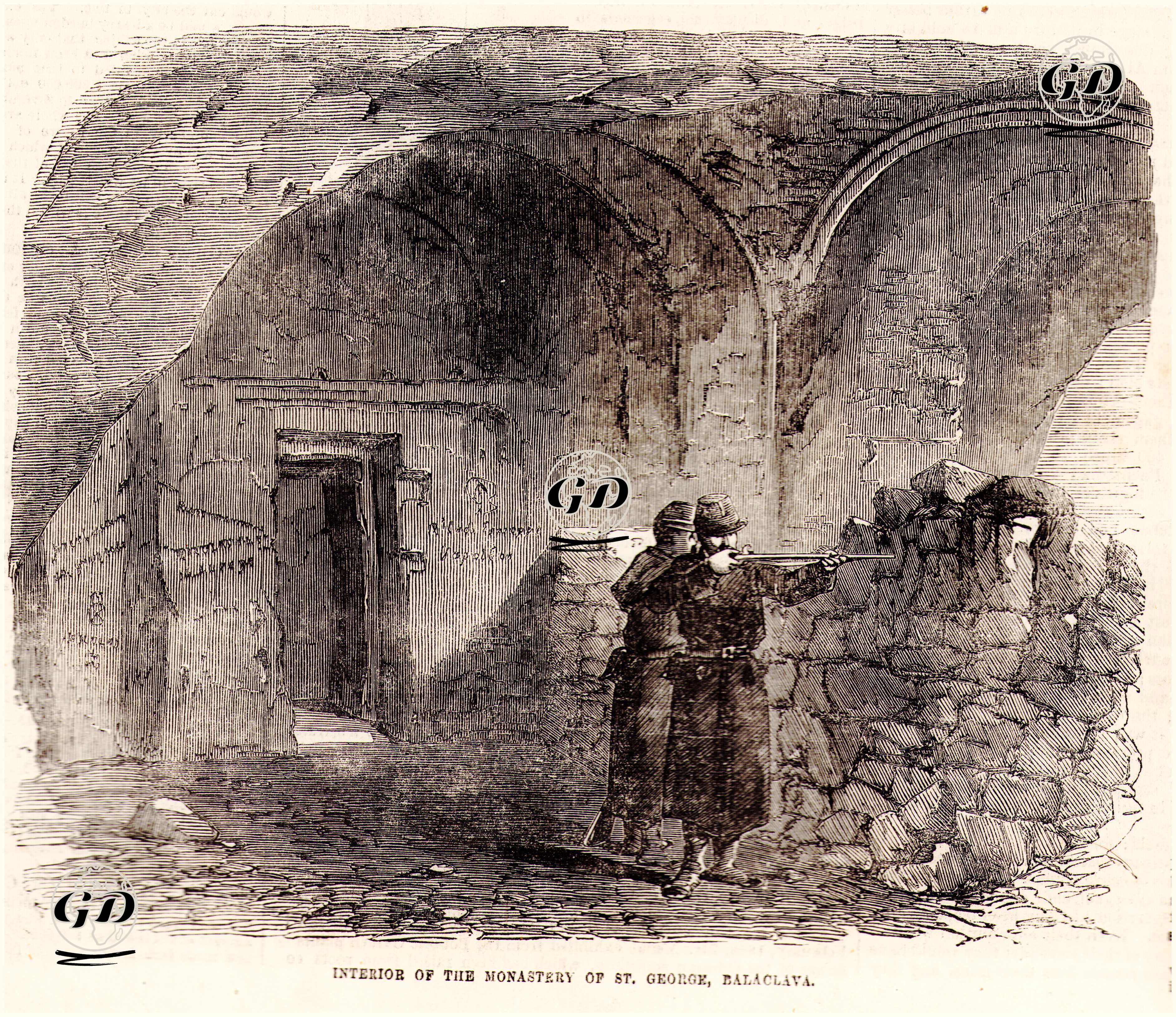 Aziz Yorgi Manastırının İçi, Balaklava -  - 1856