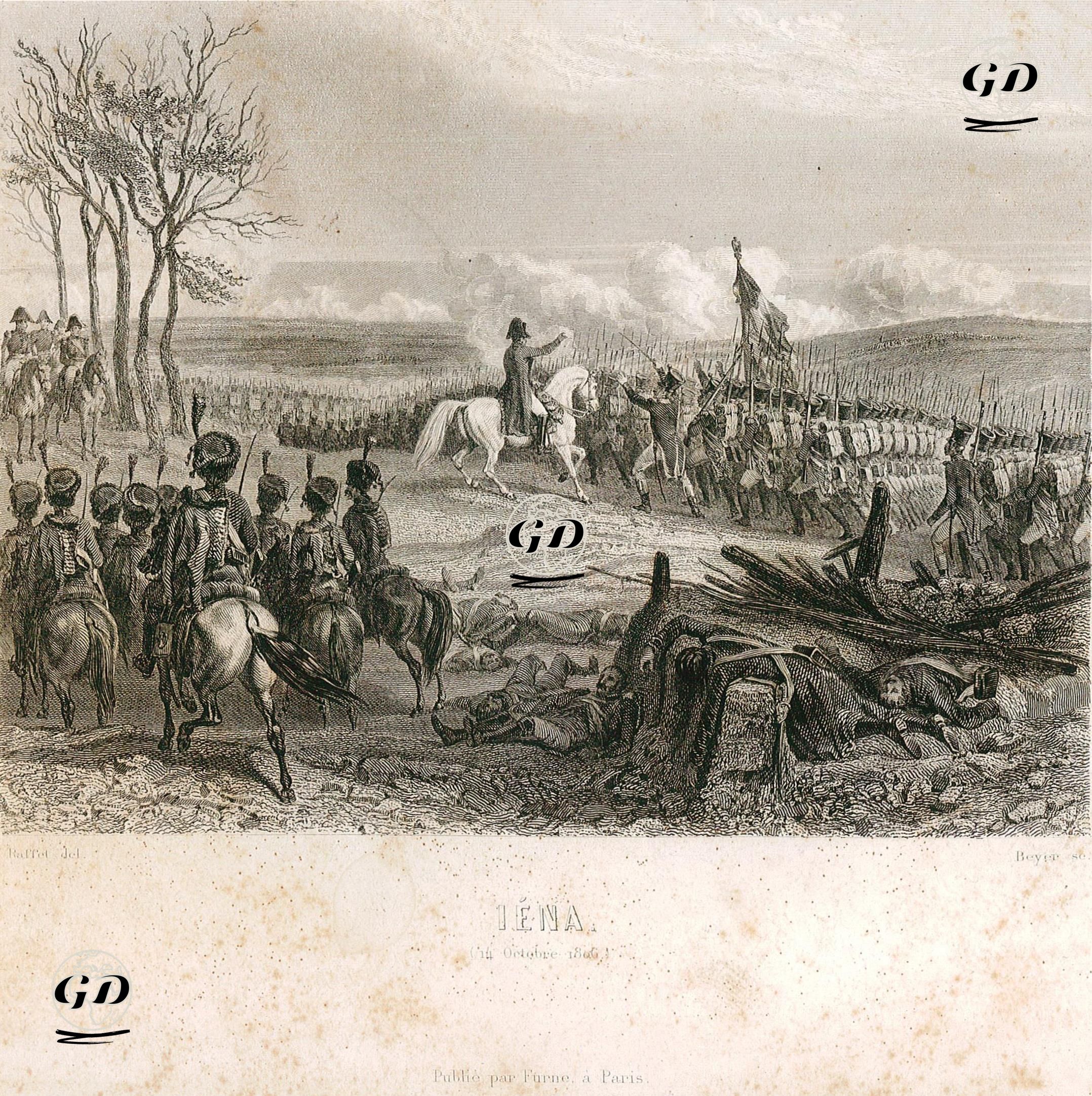 14 Ekim 1806 Tarihinde Fransız Ve Prusya Birlikleri Arasında Gerçekleşen Jena Savaşı - Denis Auguste Marie Raffet (1804-1860) - 1845