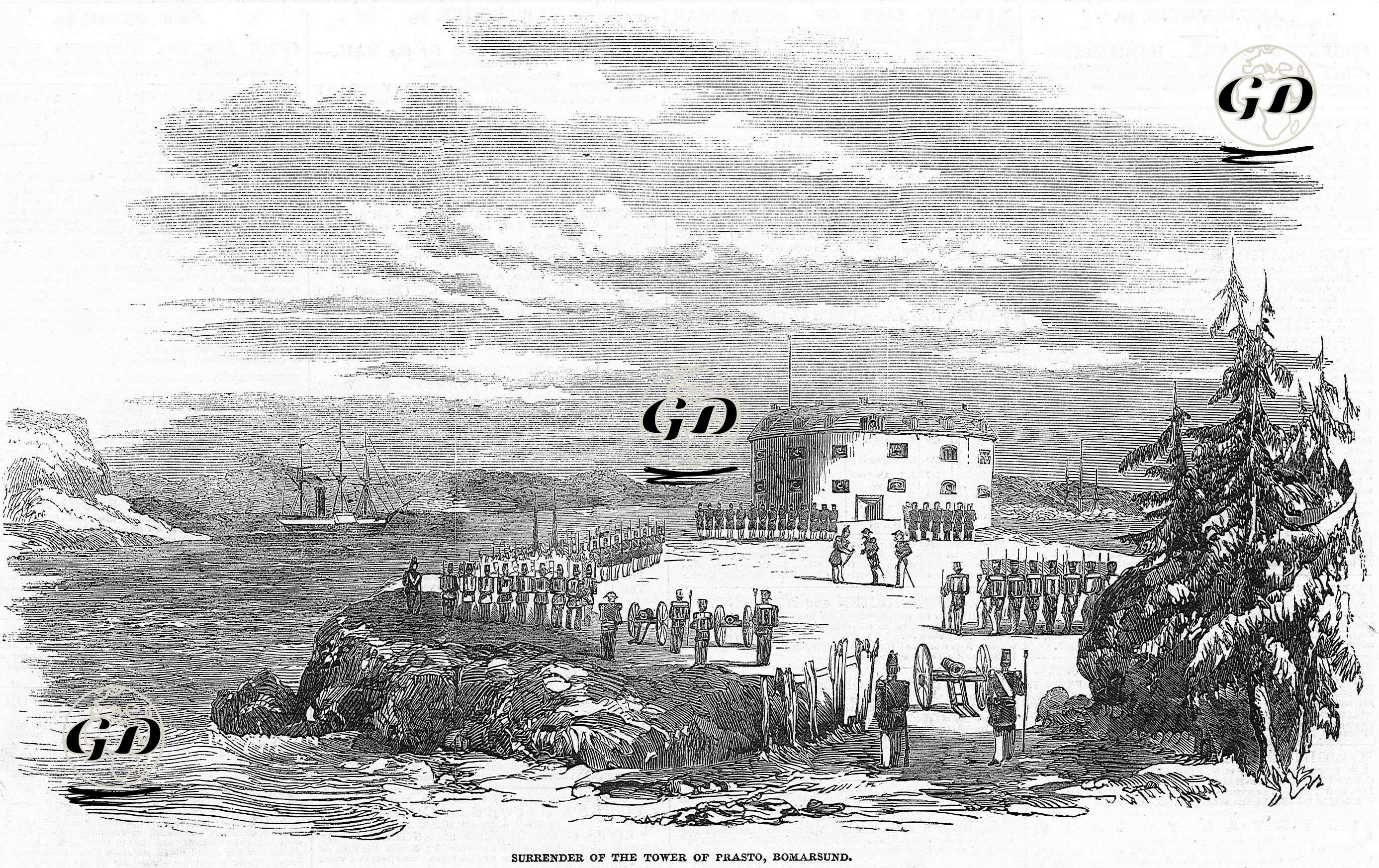 Kırım Savaşı Sırasında 1854 Agustos Ayında Müttefik Ordusunun Finlandiya'da Aland Adasındaki Prasto Kulesinin (Bomarsund Kalesi) Teslim Alması -  - 1854
