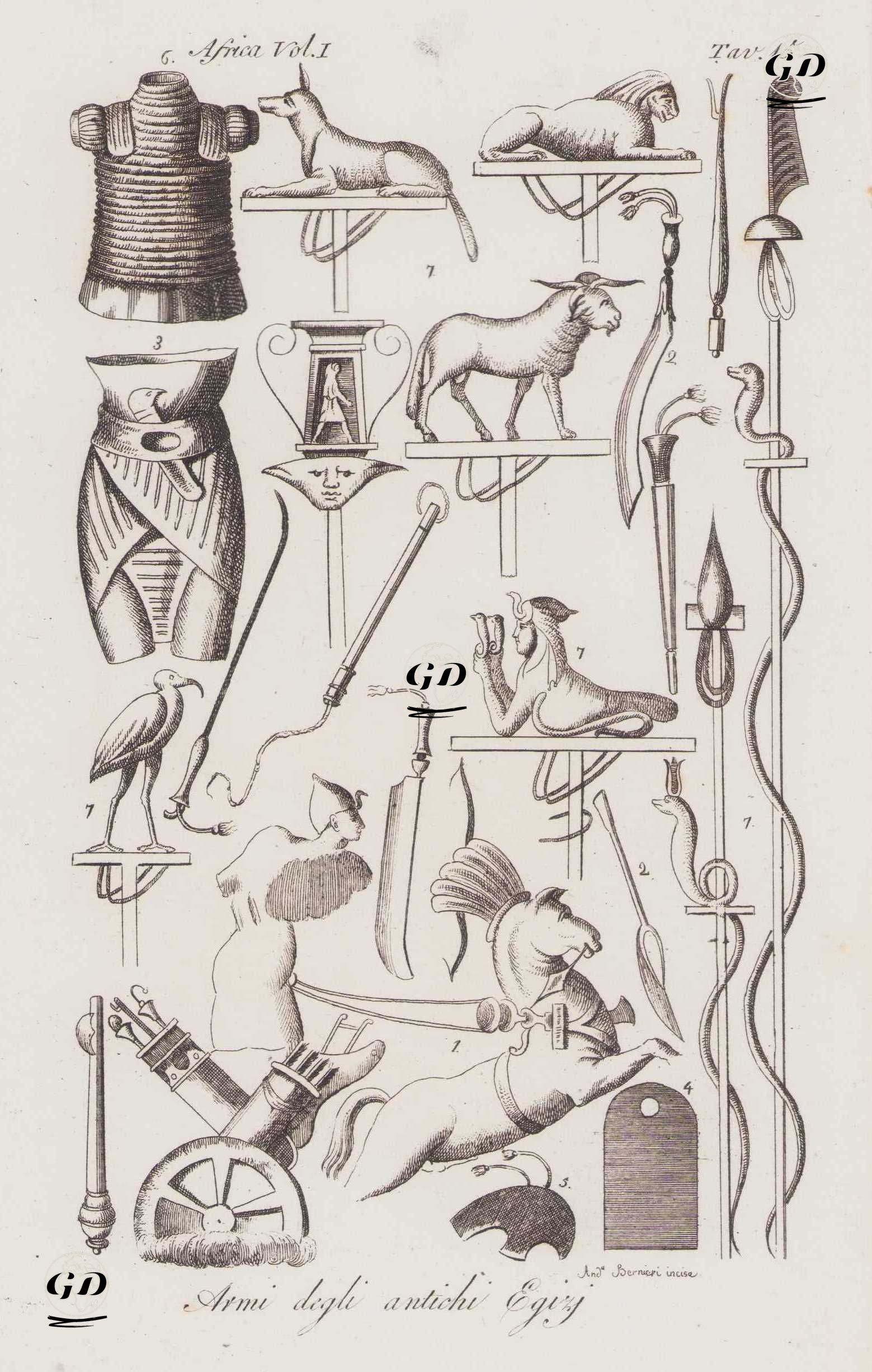 Eski Mısır Silahları ve Zırhları (Zırhlar, Savaş Arabası, Kılıçlar, Sadak, Oklar...), Afrika Cilt I. Resim 15. -  - 1820's-1840's