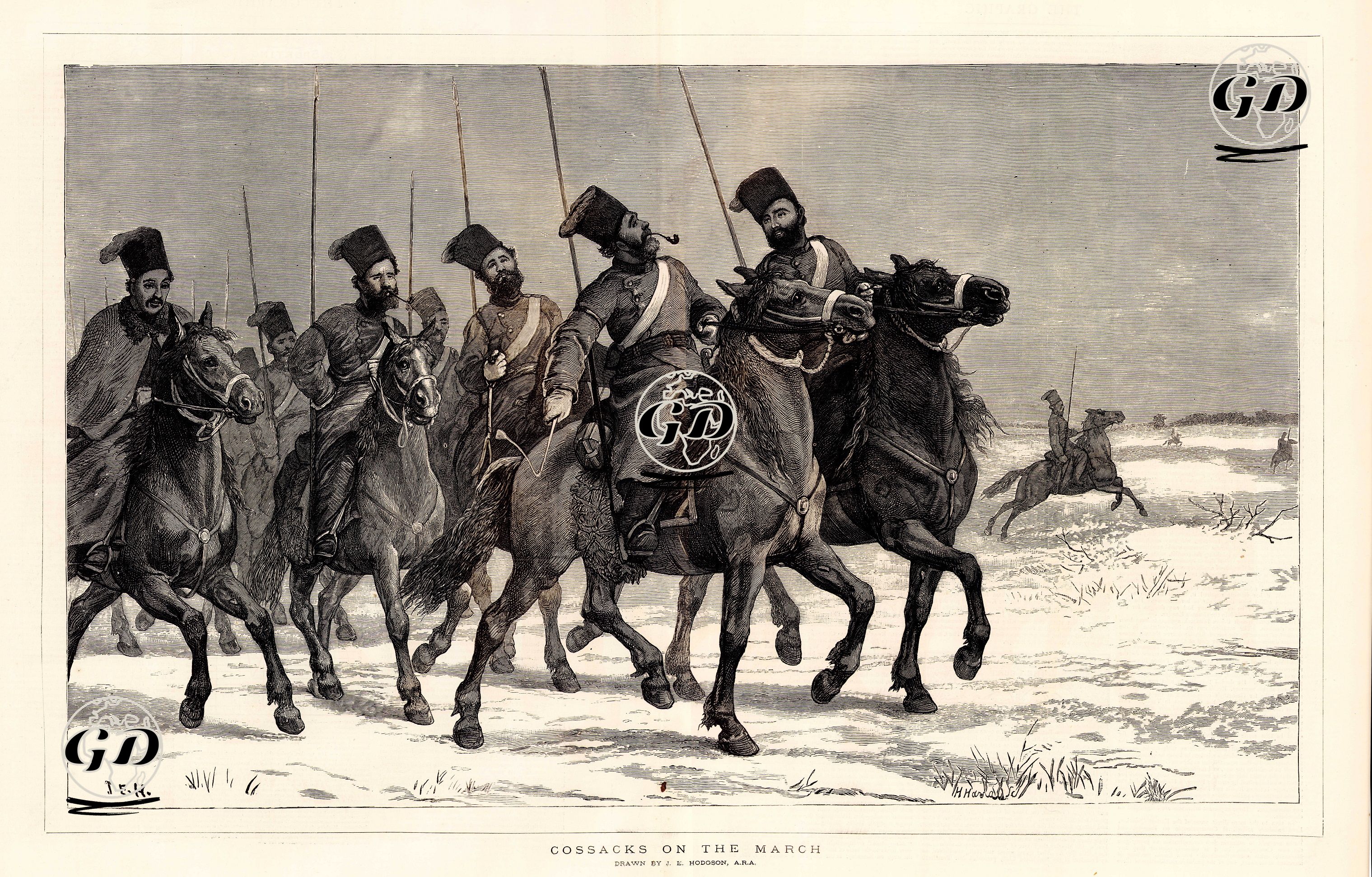 Cossacks on The March - John Evan Hodgson (1831-1895) - 1876