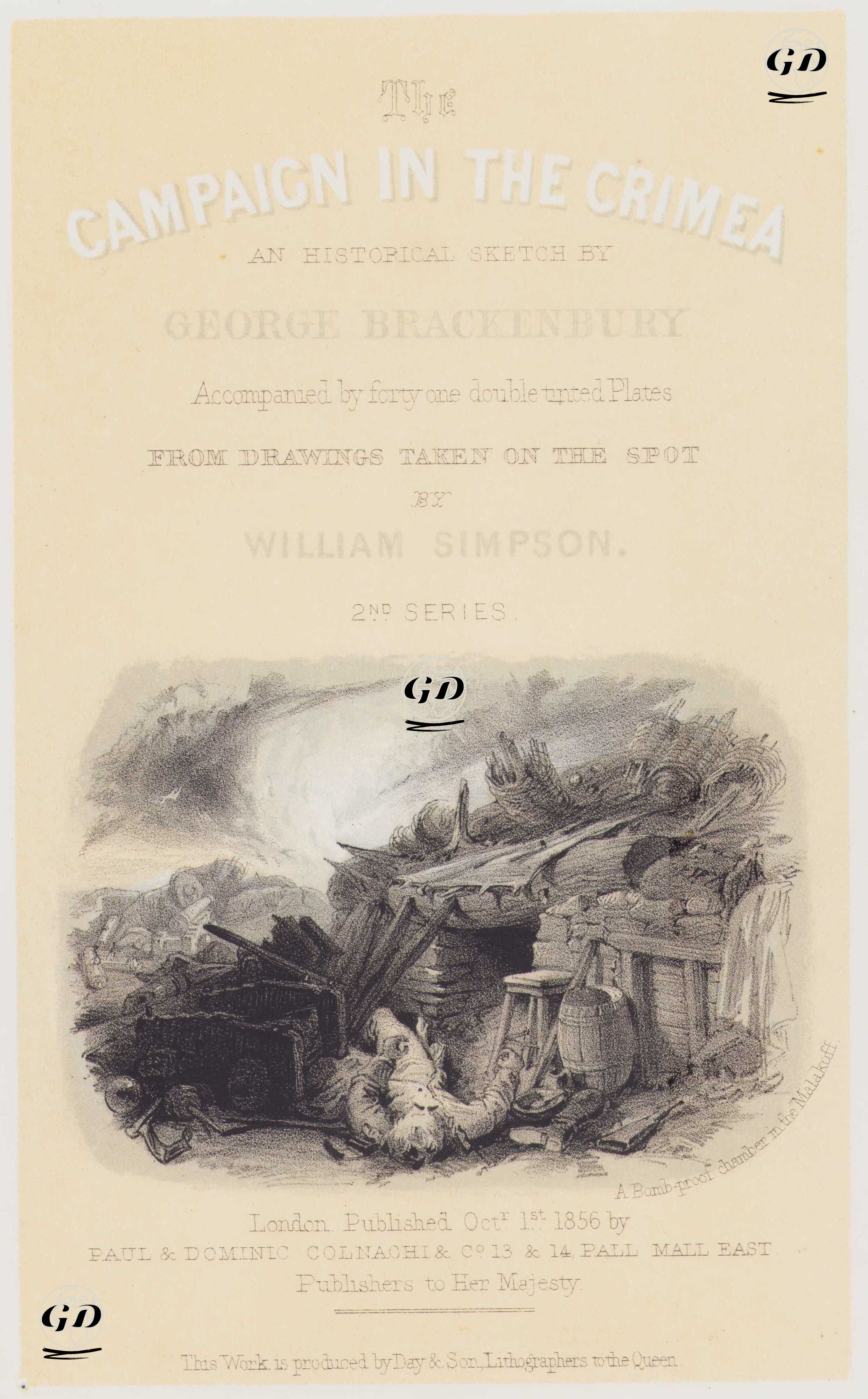 1853-1856 Osmanlı-Rus Savaşı (Kırım Savaşı) Sırasında Malakoff Kuşatmasında Bombardımandan Korunma Sığınağı - William Simpson (1823–1899) - 1856