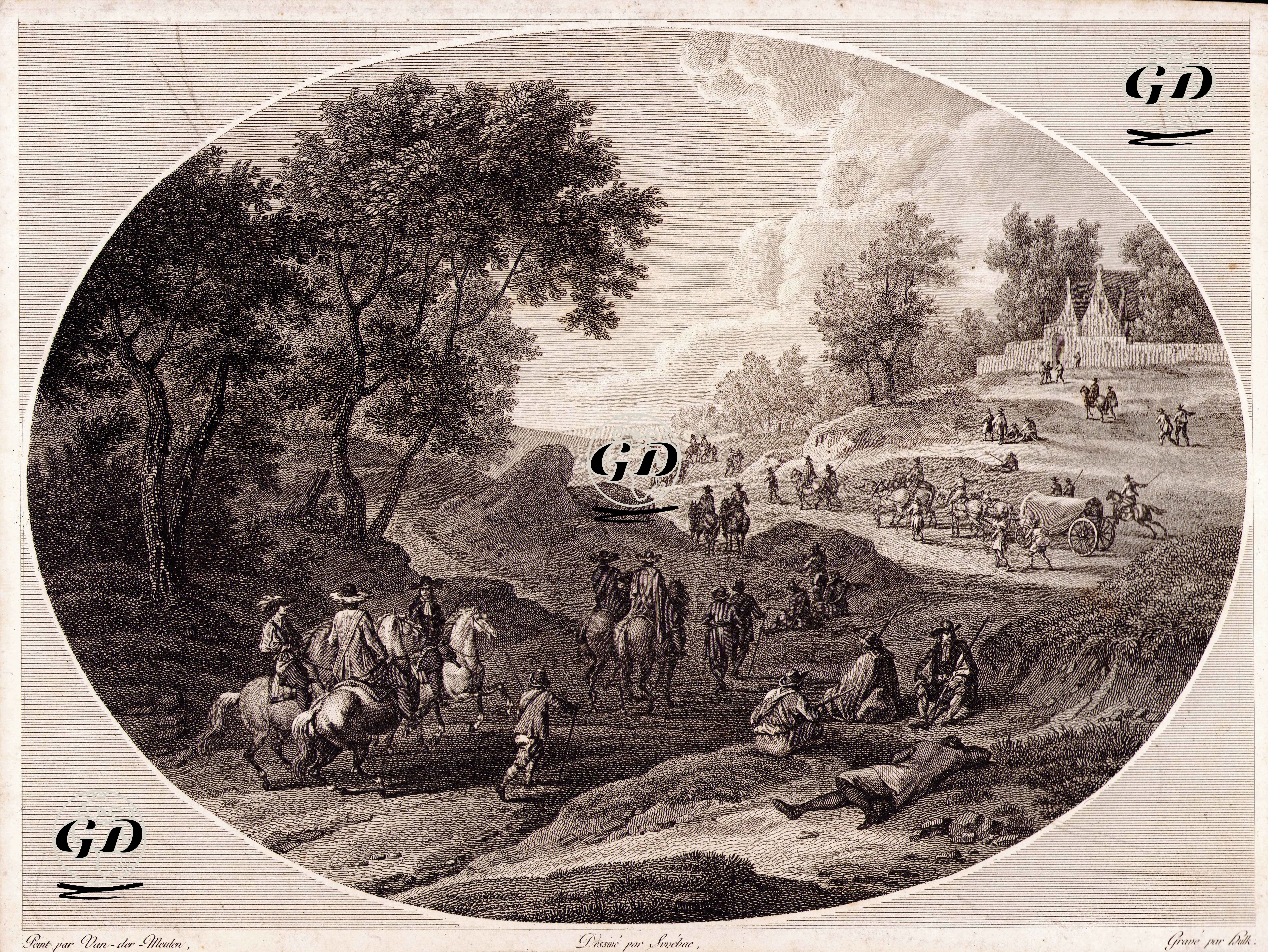 Convoi Militaire - Adam François Van Der Meulen (1632-1690)-
Jacques Swebach Desfontaines (1769-1823) - 1800's