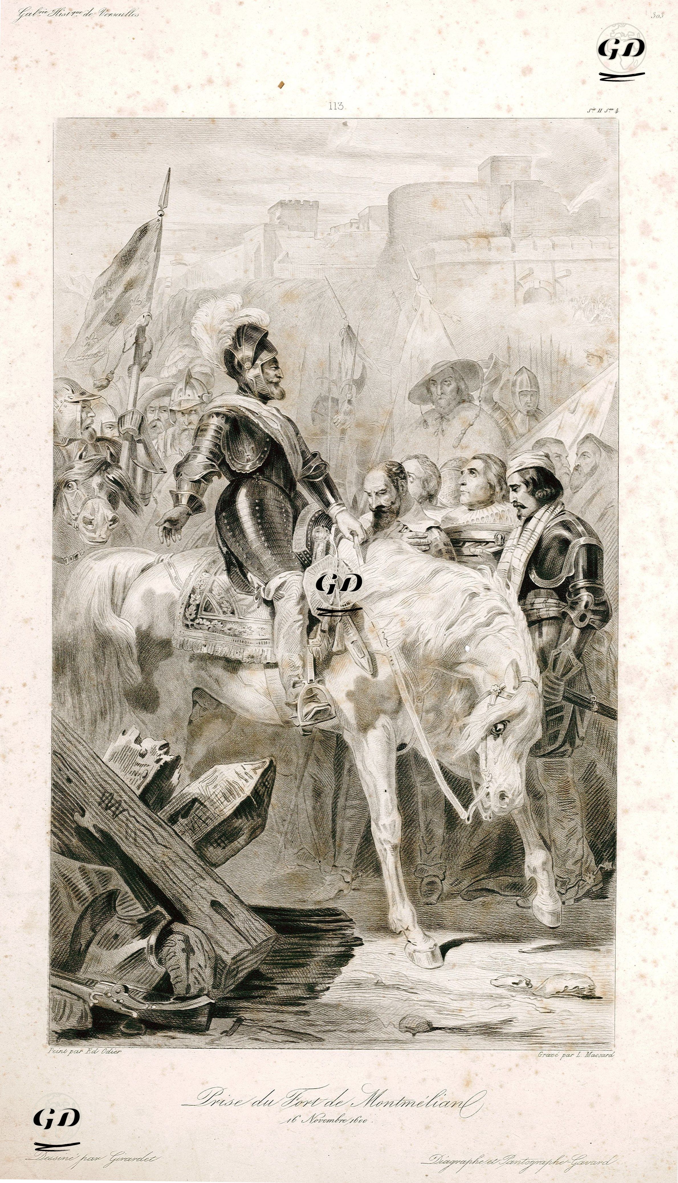Montmelian Kalesinin Alınması, 16 Kasım 1600  - Edward Alexandre Odier (1800-1887) - 1850's