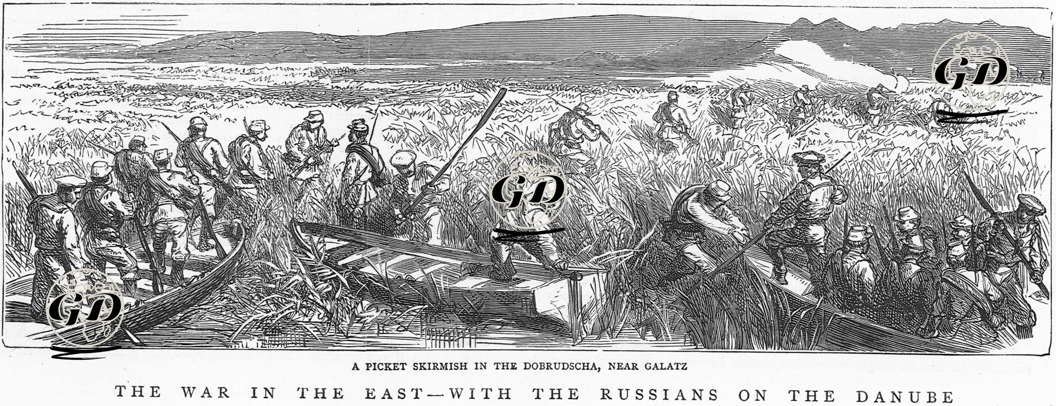 93 Harbi Sırasında Galati Yakınlarında Dobrucadaki Tuna Nehrinde Çatışma -  - 1877