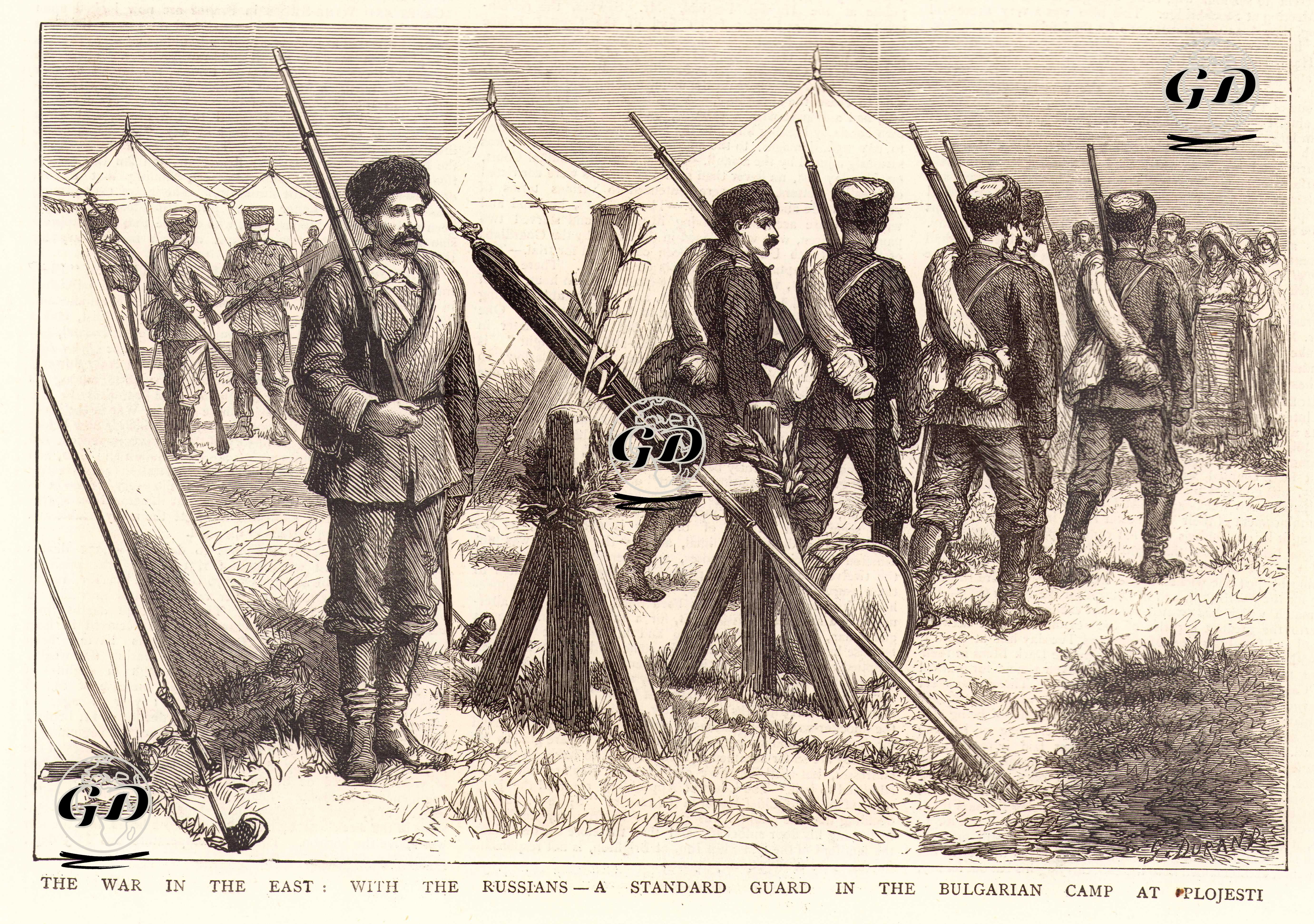 93 Harbi Sırasında Ploieşti'de Bulunan Rus Ordusunun Kampındaki Askerler -  - 1877