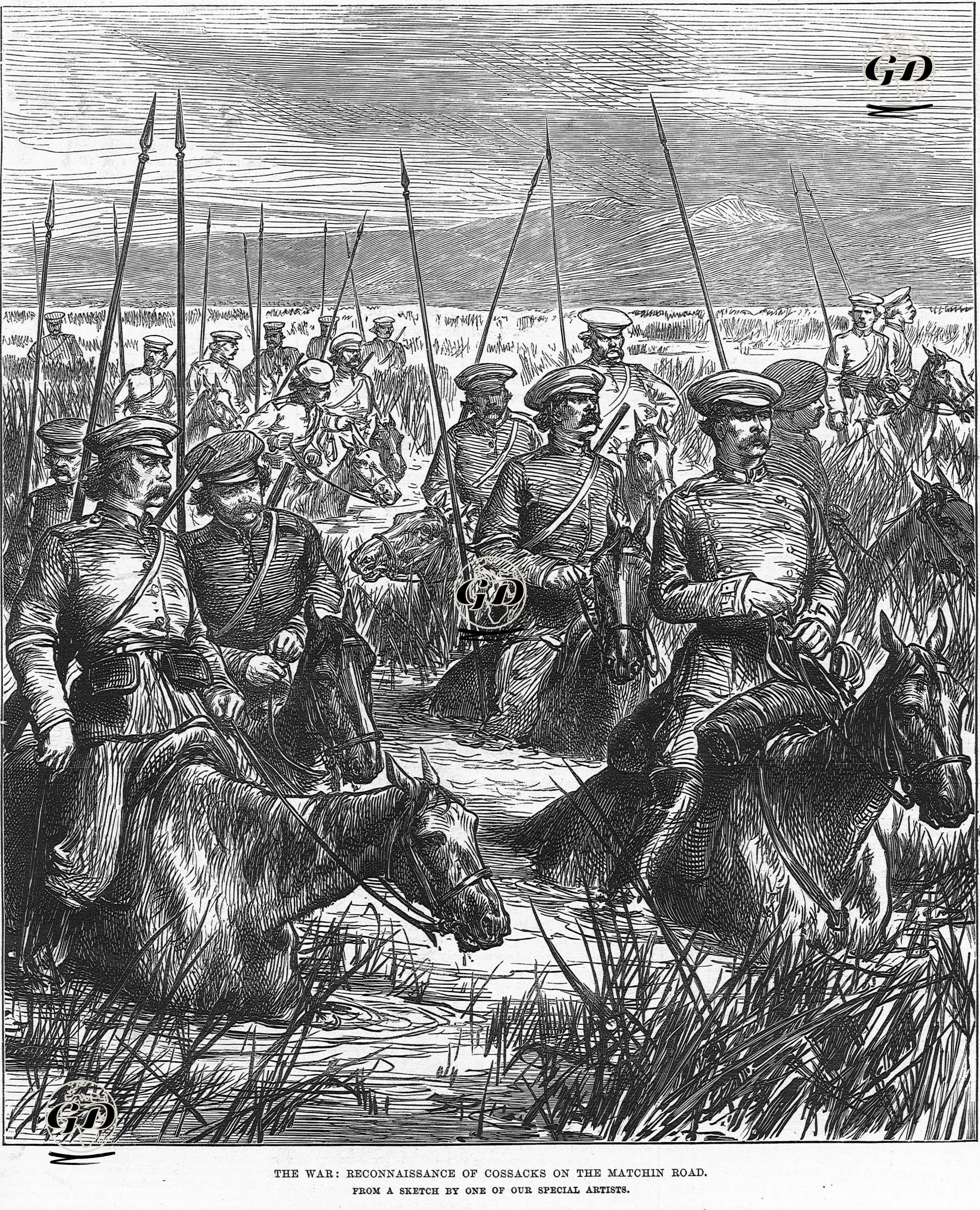 93 Harbi Sırasında Macin Yolunda Keşif Yapan Rus Kazak Süvarileri -  - 1877
