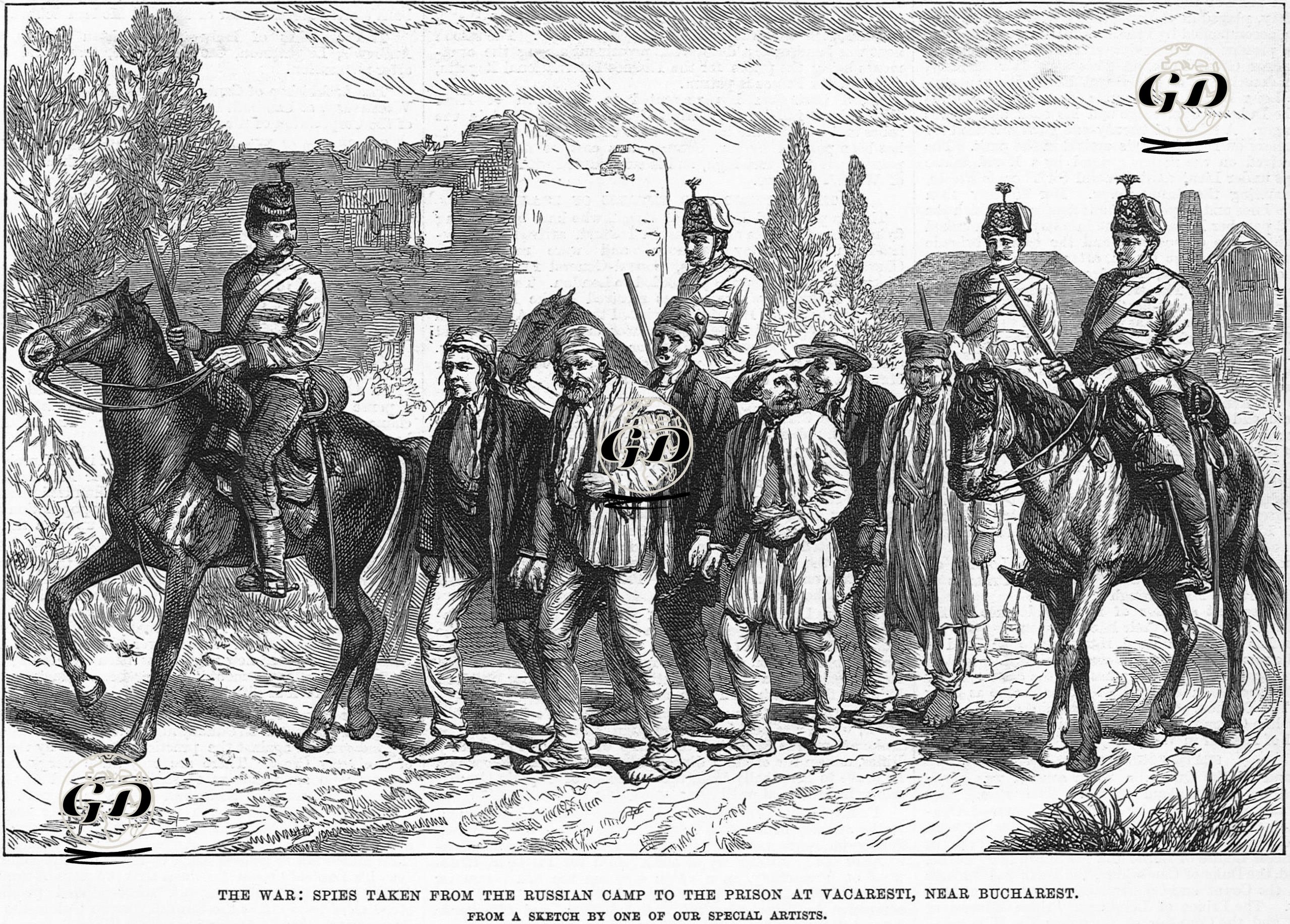 The War-Spies Taken From The Russian Camp To The Prison At Vacaresti, Near Bucharest -  - 1877