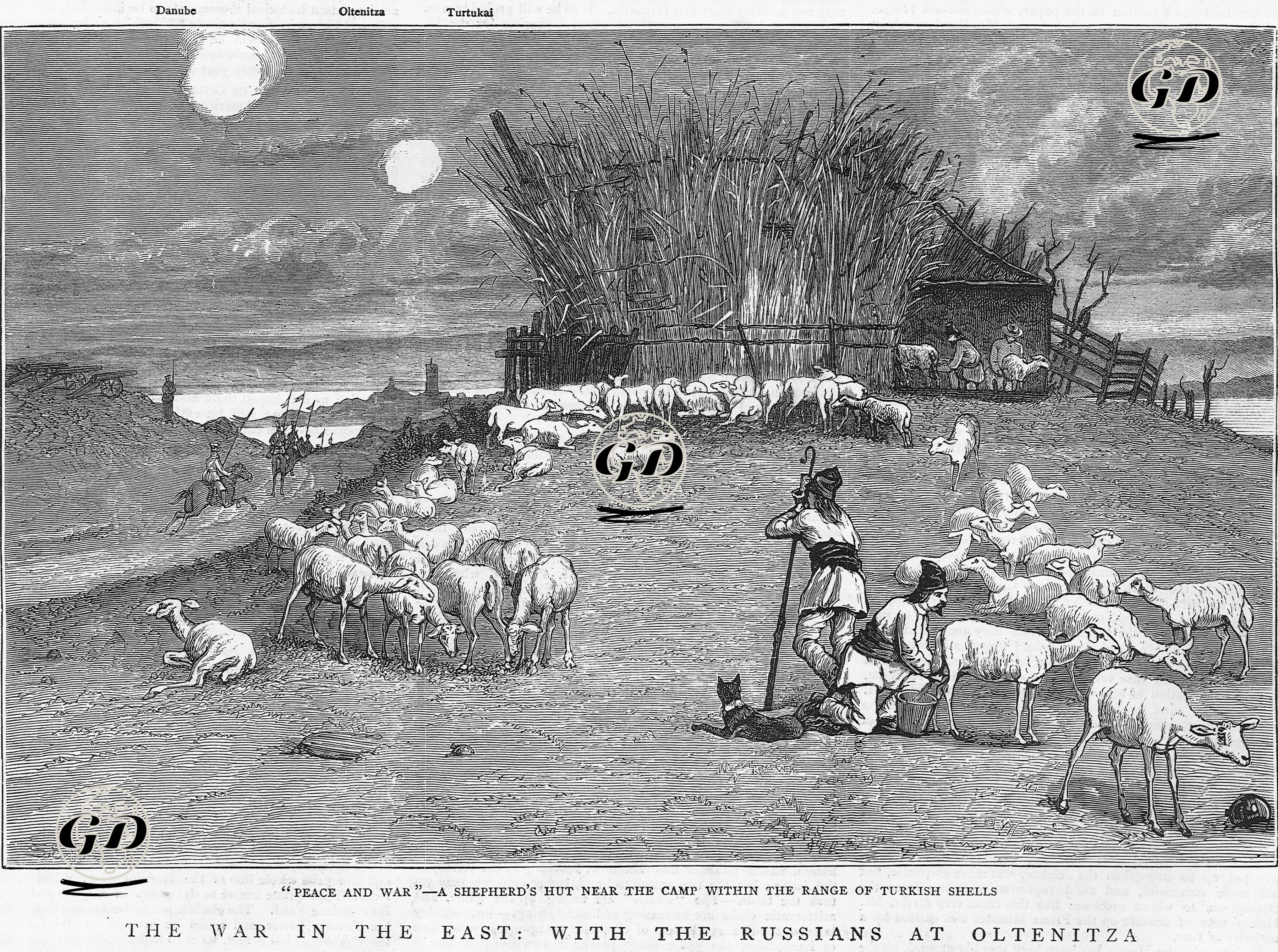 93 Harbi Sırasında Oltenia'da Türk Siperlerini Yakınında Bulunan Çoban Kulübesi -  - 1877