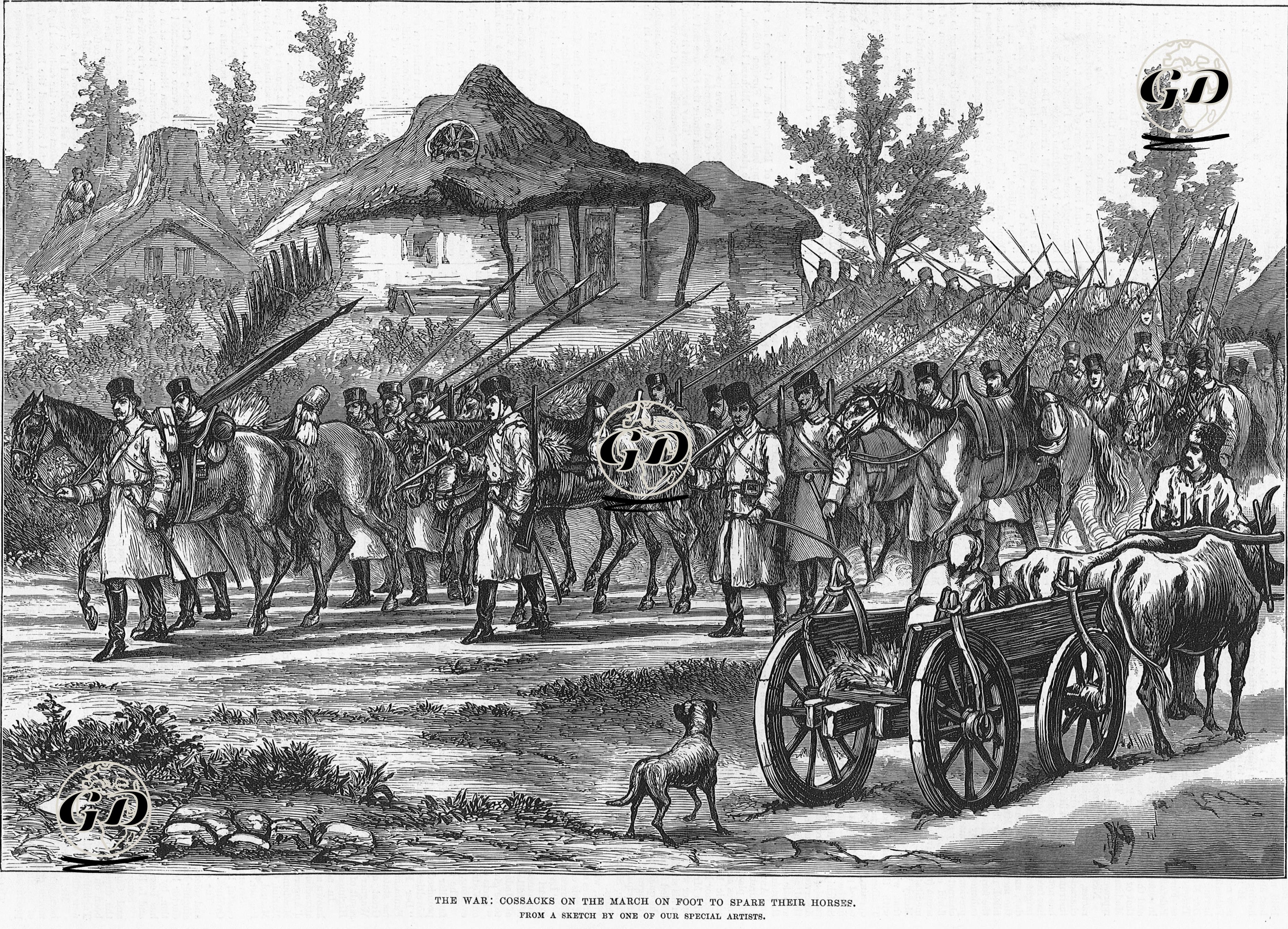 93 Harbi Sırasında Rus Kazak Askerlerinin Ata Binmeden Yürümeleri -  - 1877