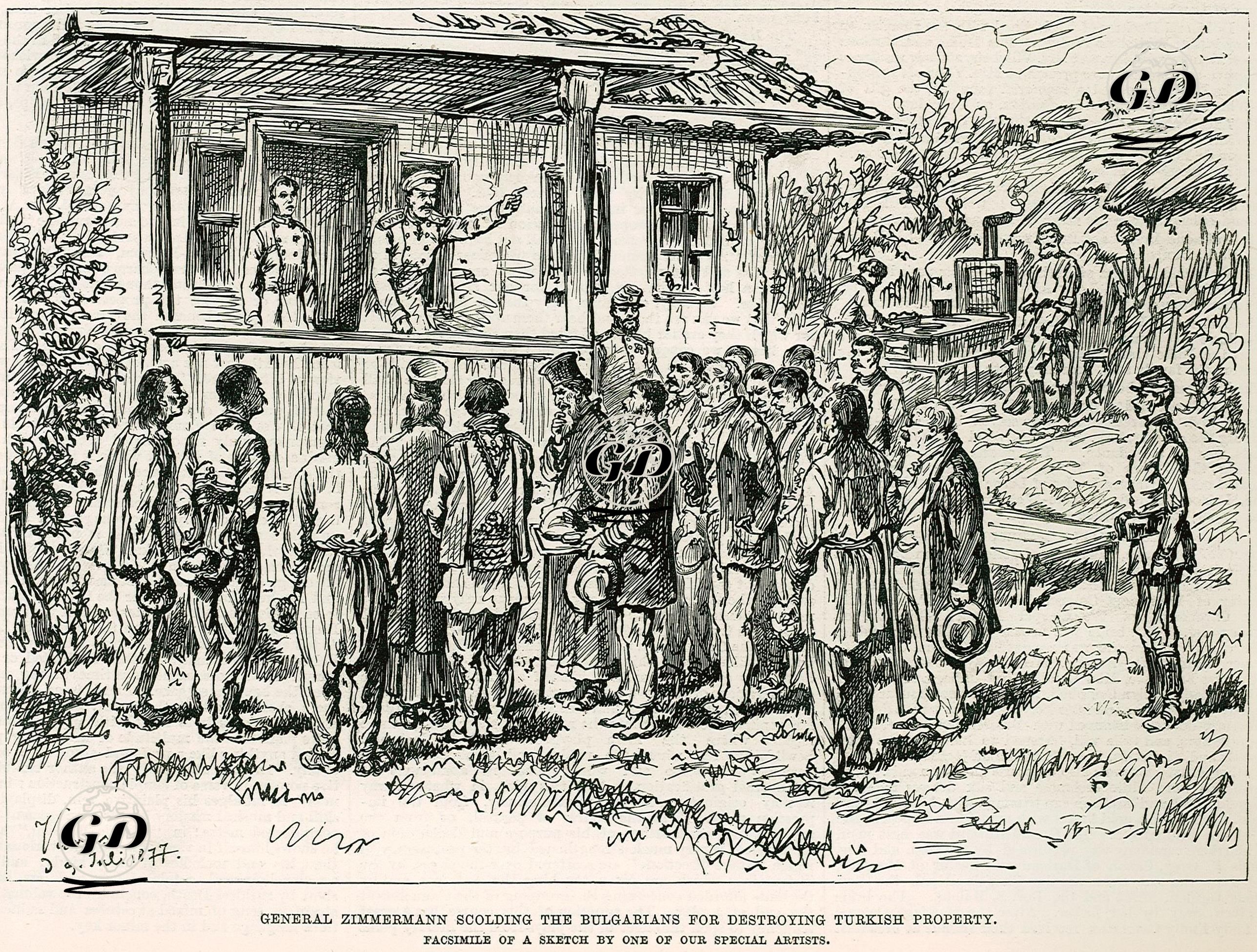 General Zimmermann Scolding The Bulgarians For Destroying Turkish Property -  - 1877