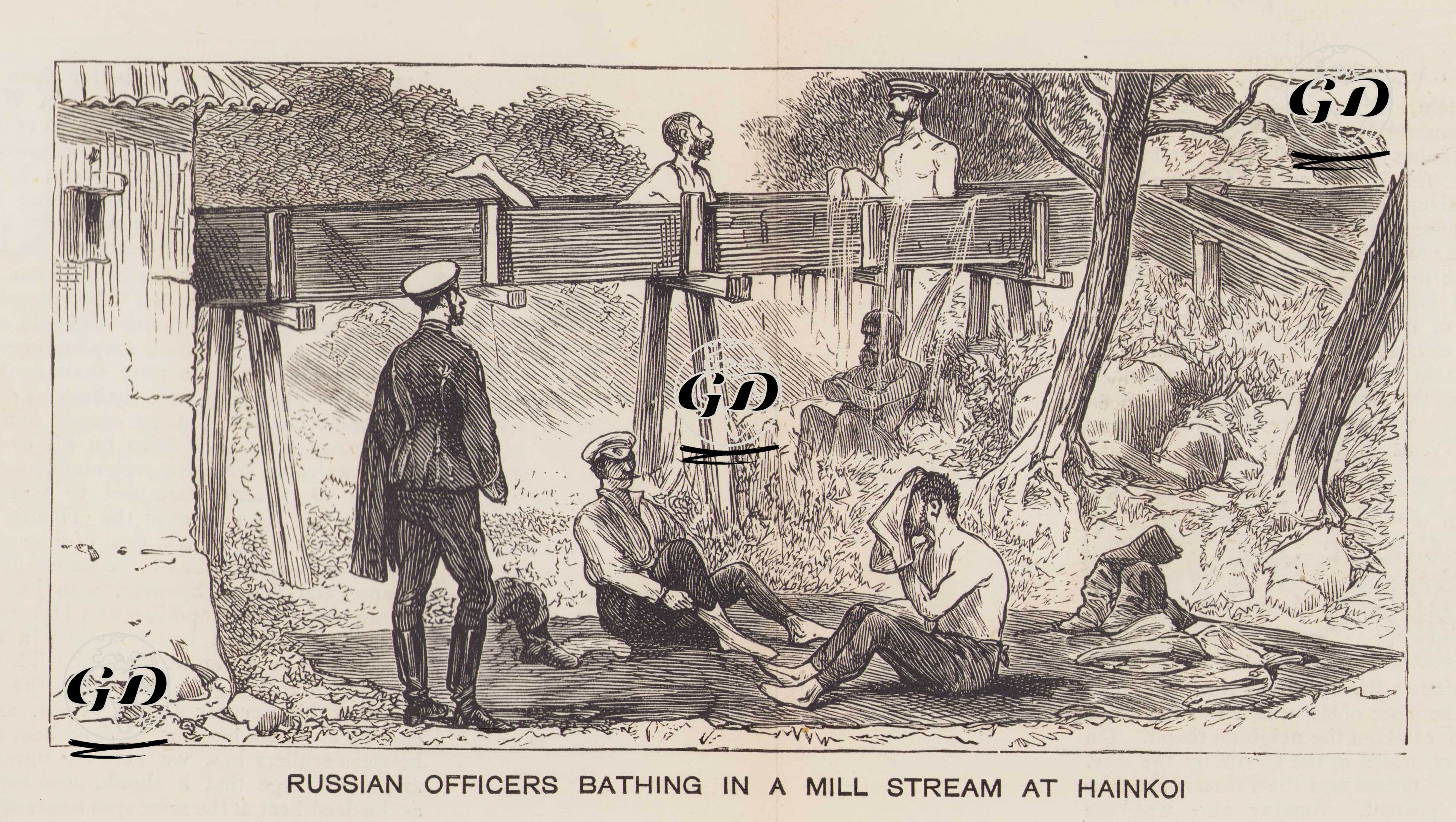 93 Harbi Sırasında Rus Subaylarının Hainkoi'de Değirmende Banyo Yapmaları -  - 1877