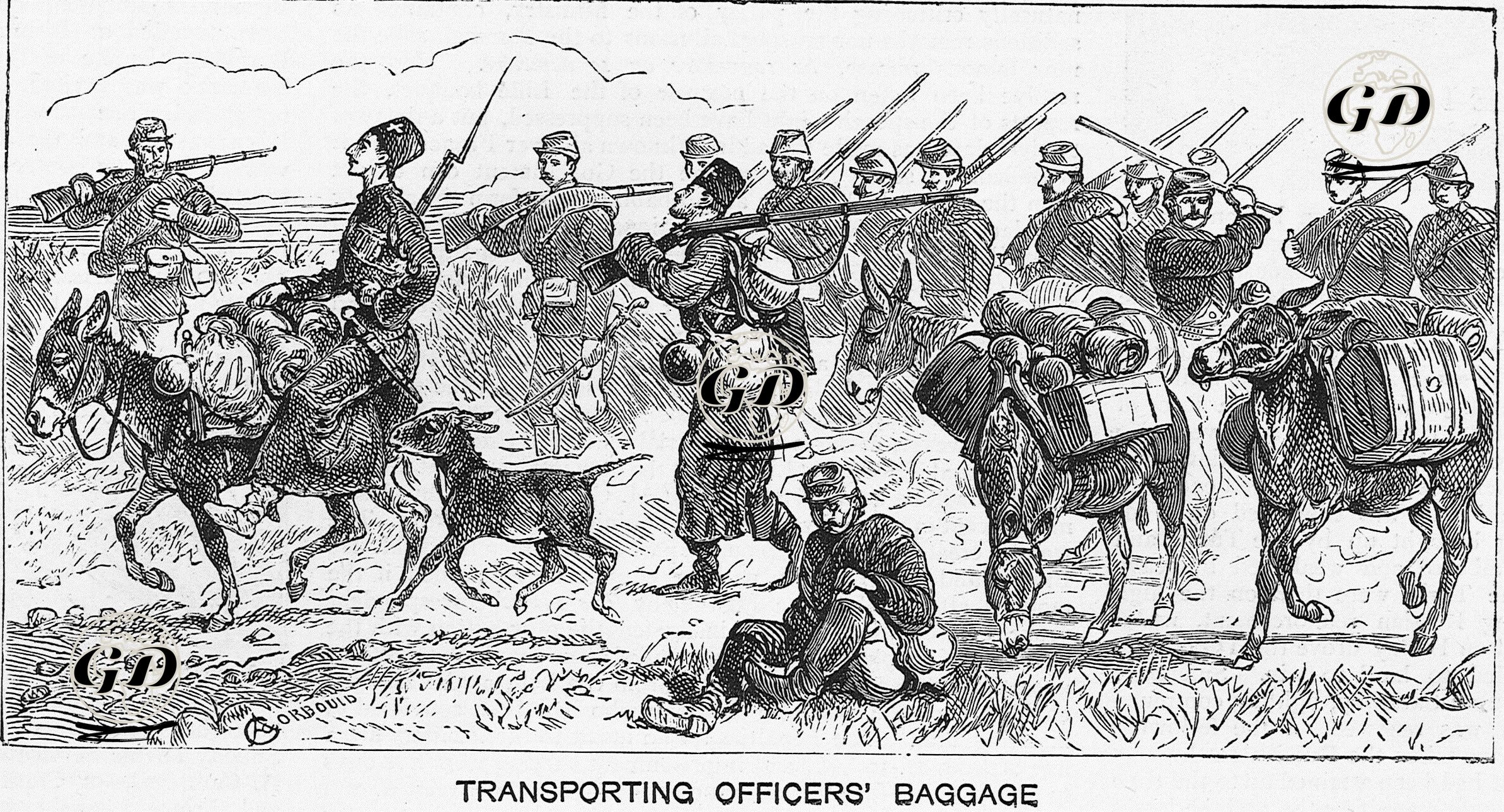 93 Harbi Sırasında Rus Subaylarının Bagajlarının Taşınması -  - 1877