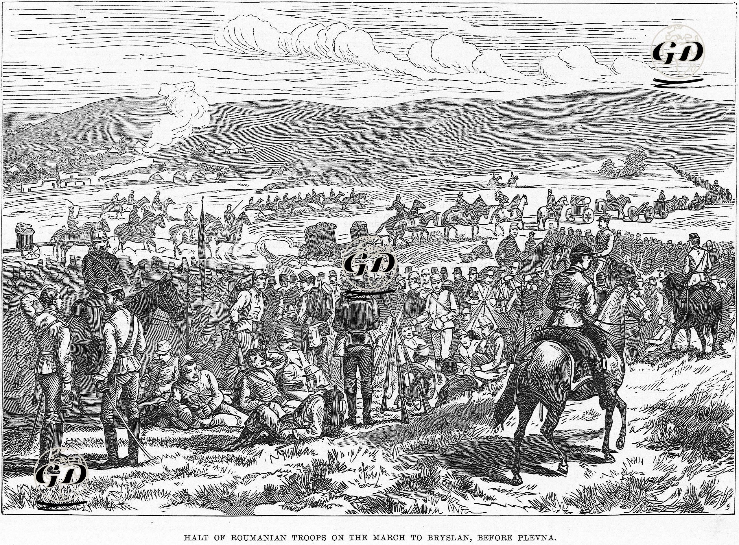 93 Harbi Sırasında Bryslan'a Giden Romanyalı Askerlerin Molası -  - 1877