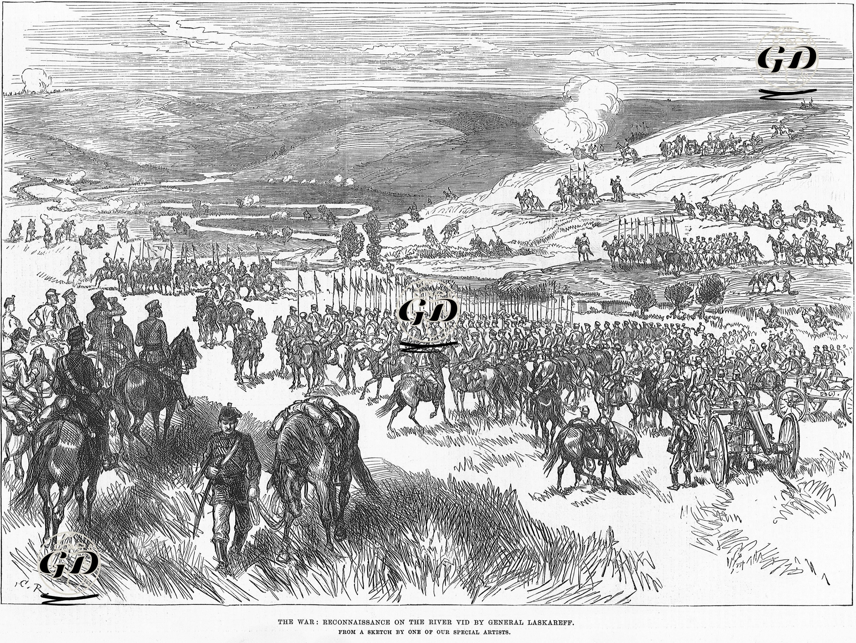 93 Harbi Sırasında General Laskareff Tarafından Vid Nehrinde Keşif Yapılması -  - 1877