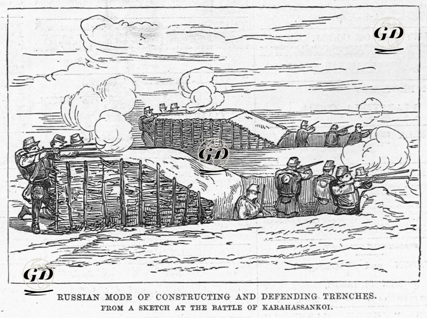 Russian Mode Of Constructing And Defending Trenches From A Sketch At The Battle Of Karahassankoi -  - 1877