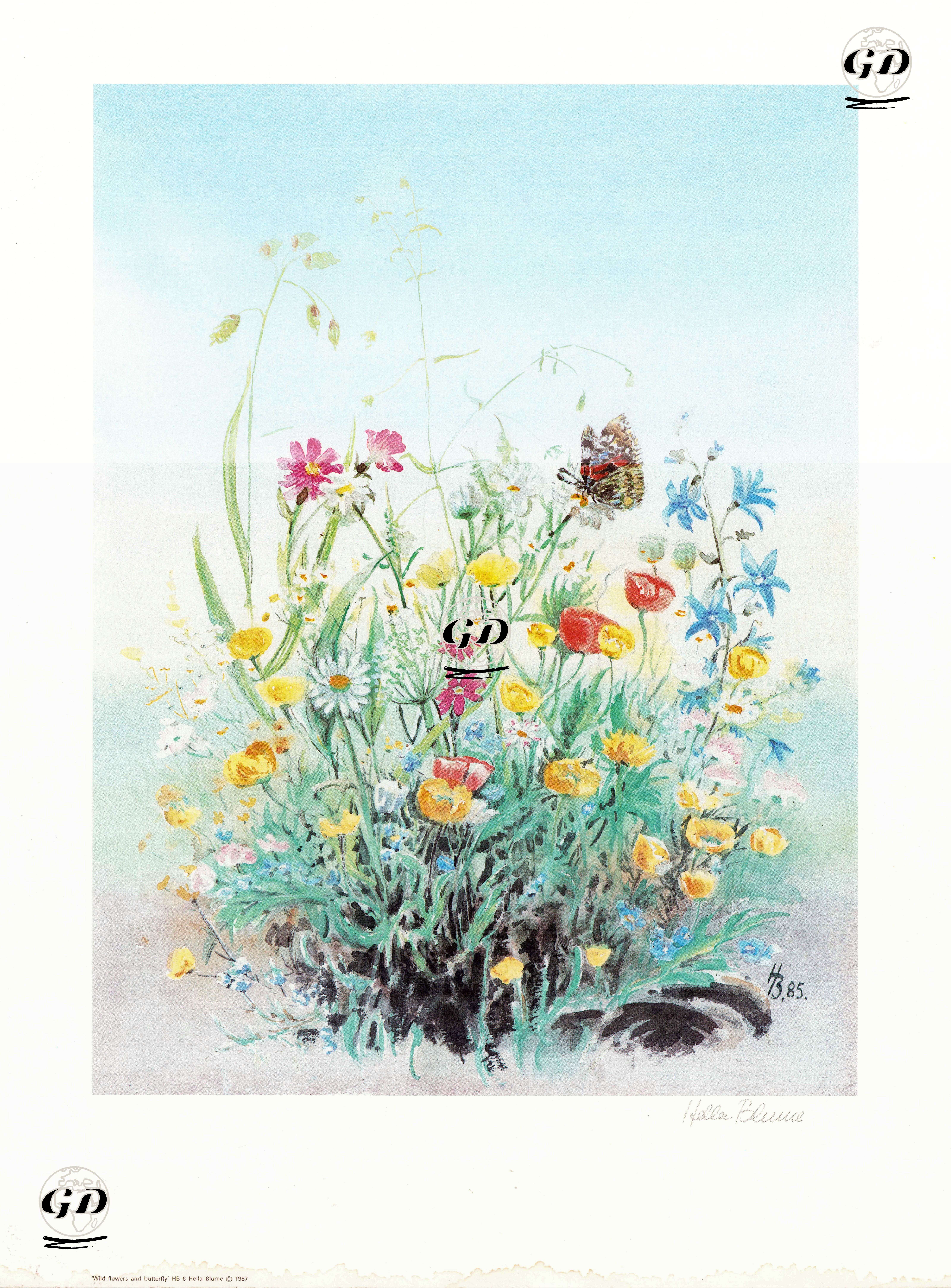 Vahşi Çiçekler Ve Kelebek - Hella Blume - 1987