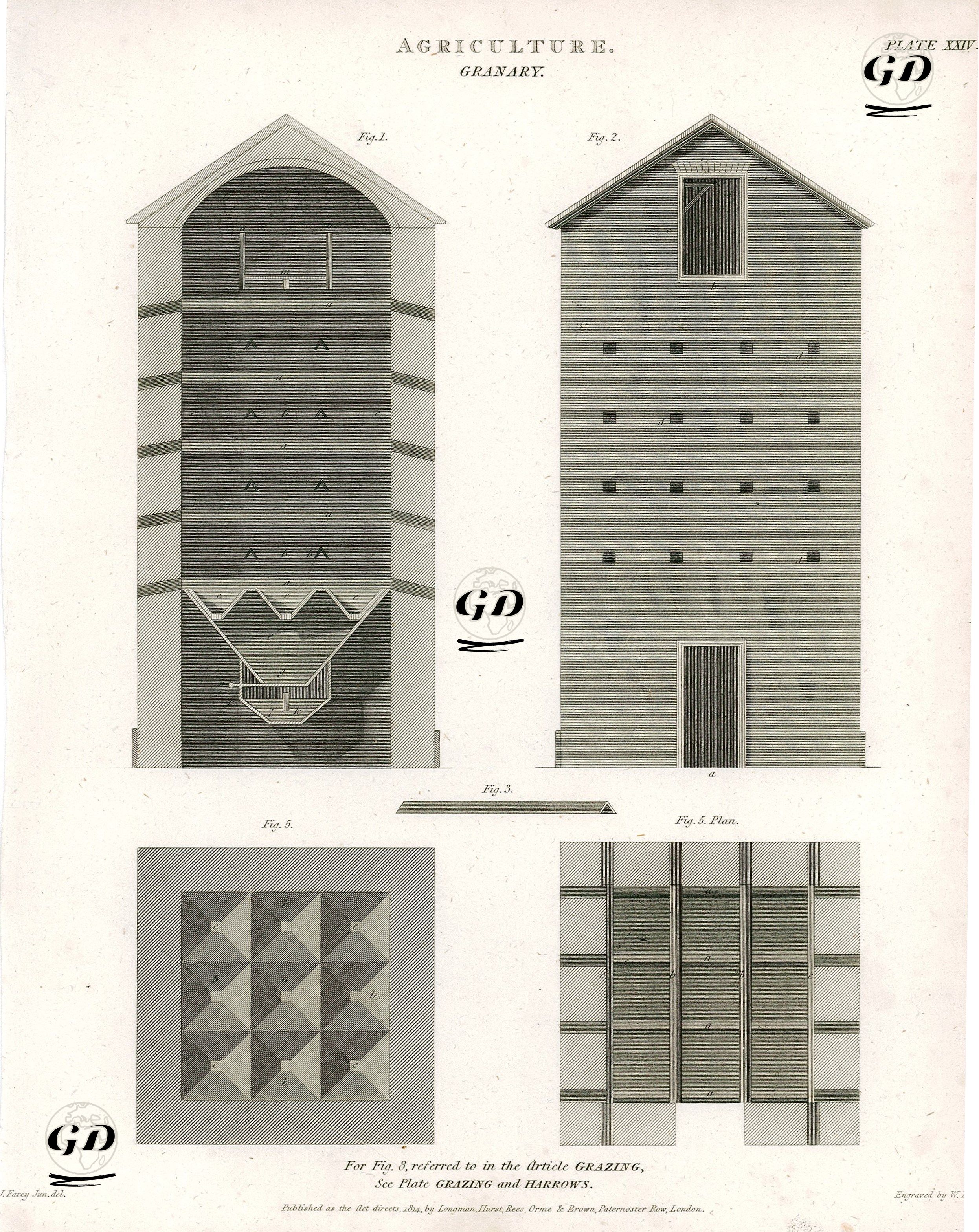 Agriculture, Granary, Plate XXIV. - John Farey (1791-1851) - 1814