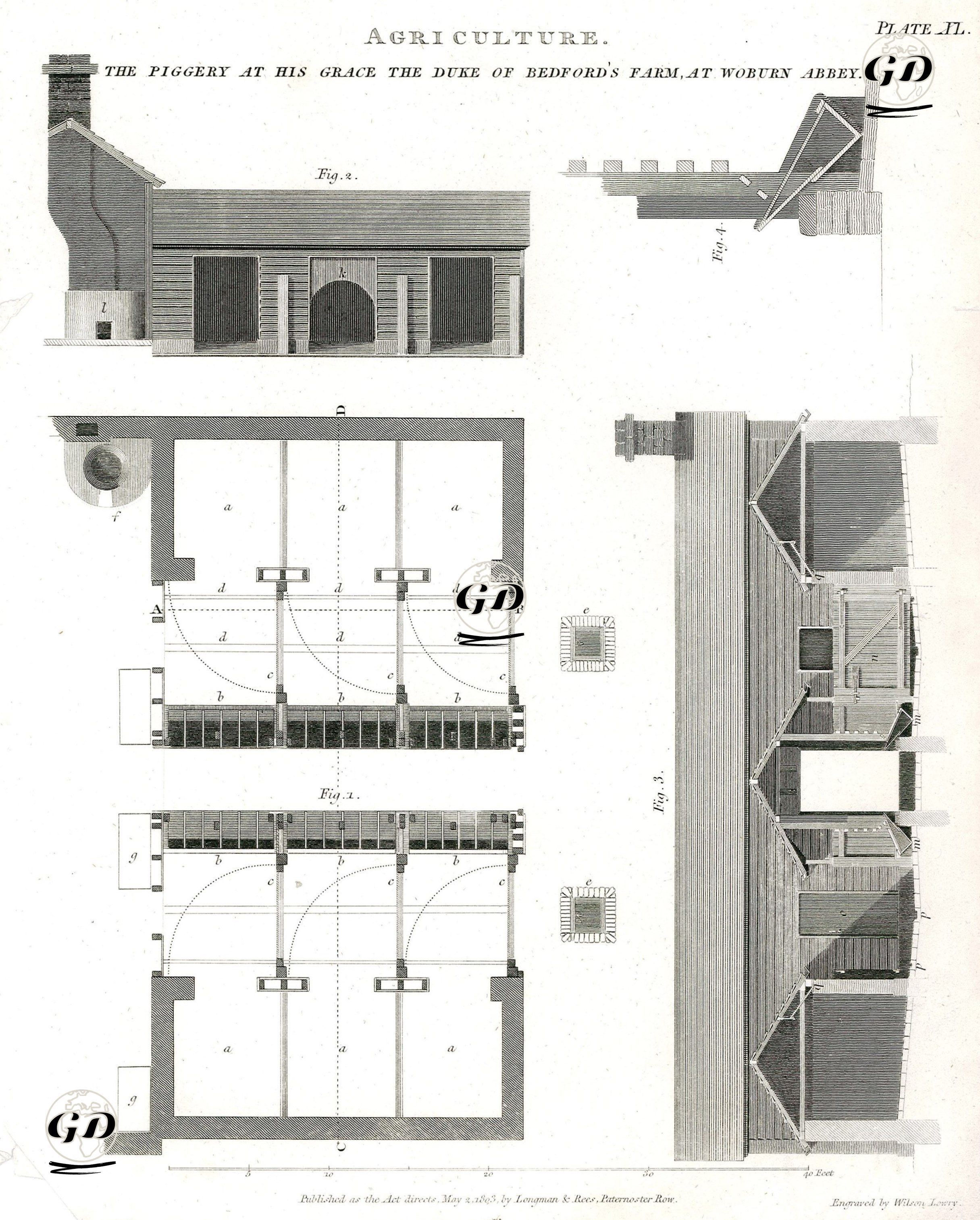 Tarım, Woburn Abbey'de Yer Alan Bedford Düküne Ait Domuz Çiftliği, Plate XL. -  - 1803