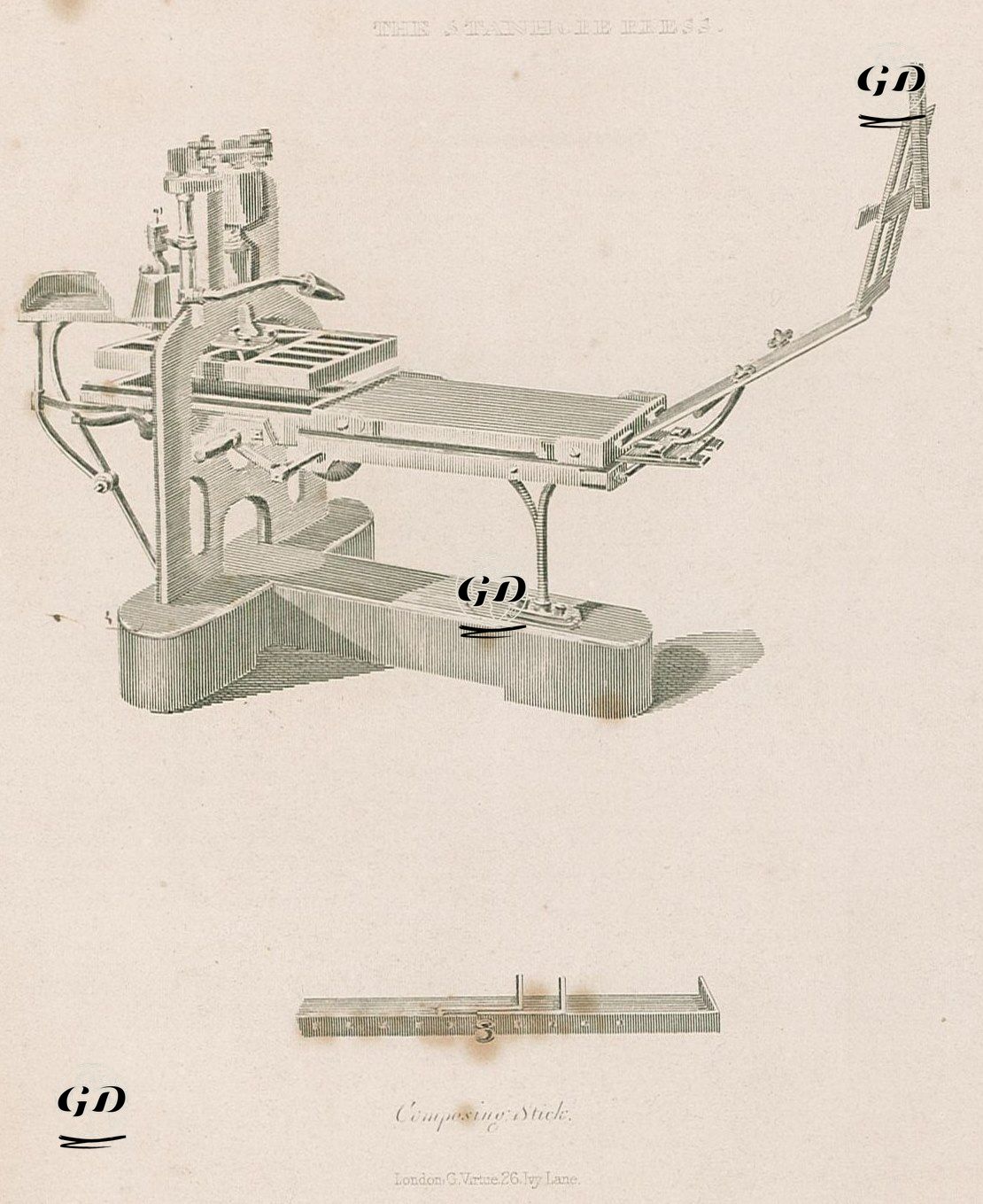 The Stanhope Press, Composing Stick -  - 1810's