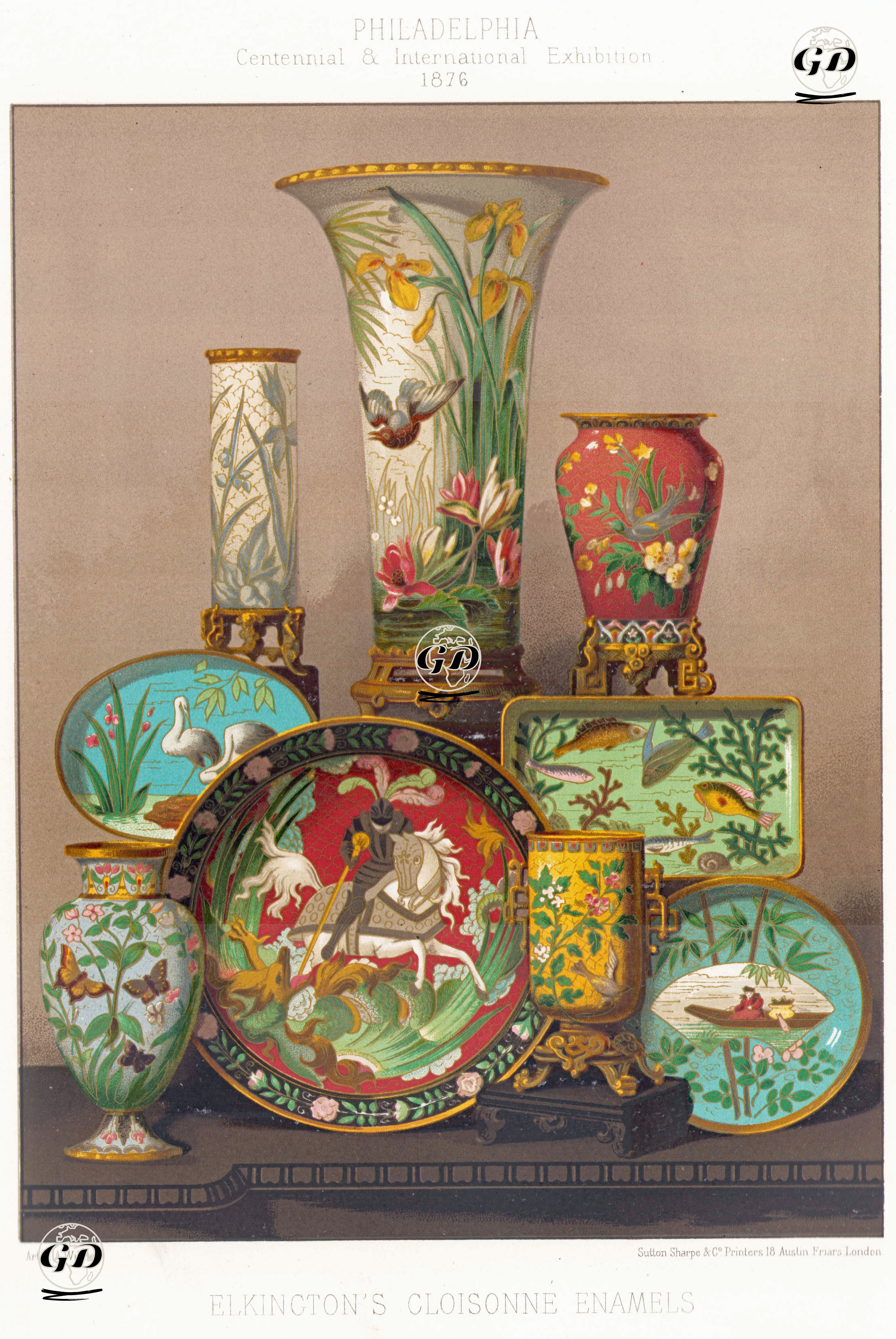 Elkington Firması Tarafından Üretilen Tabak ve Vazolar - Alexander Williams (1846-1930) - 1876