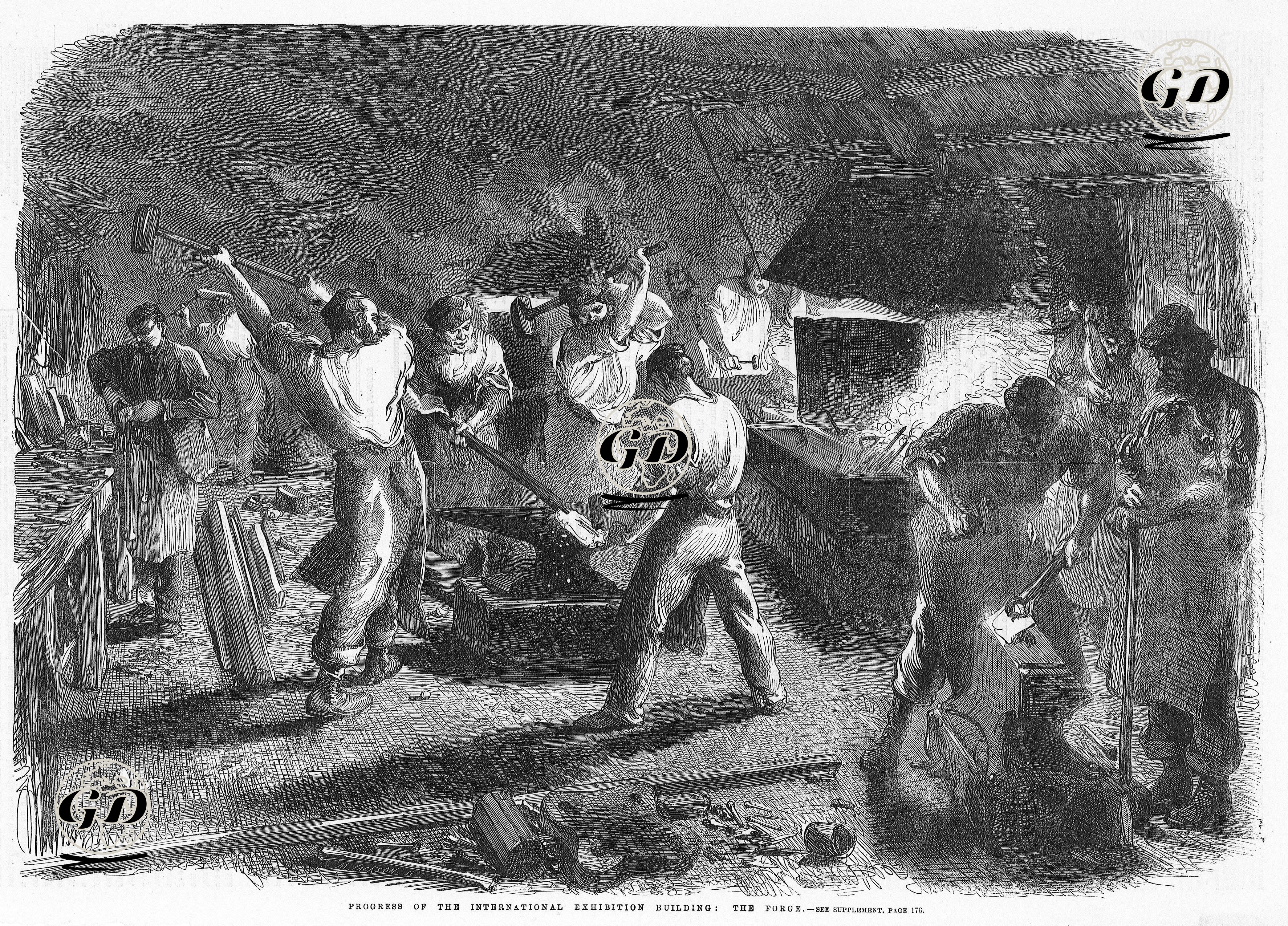 Londra Uluslararası Sergi Binasının Yapımında Kullanılan Dökümhane  -  - 1862
