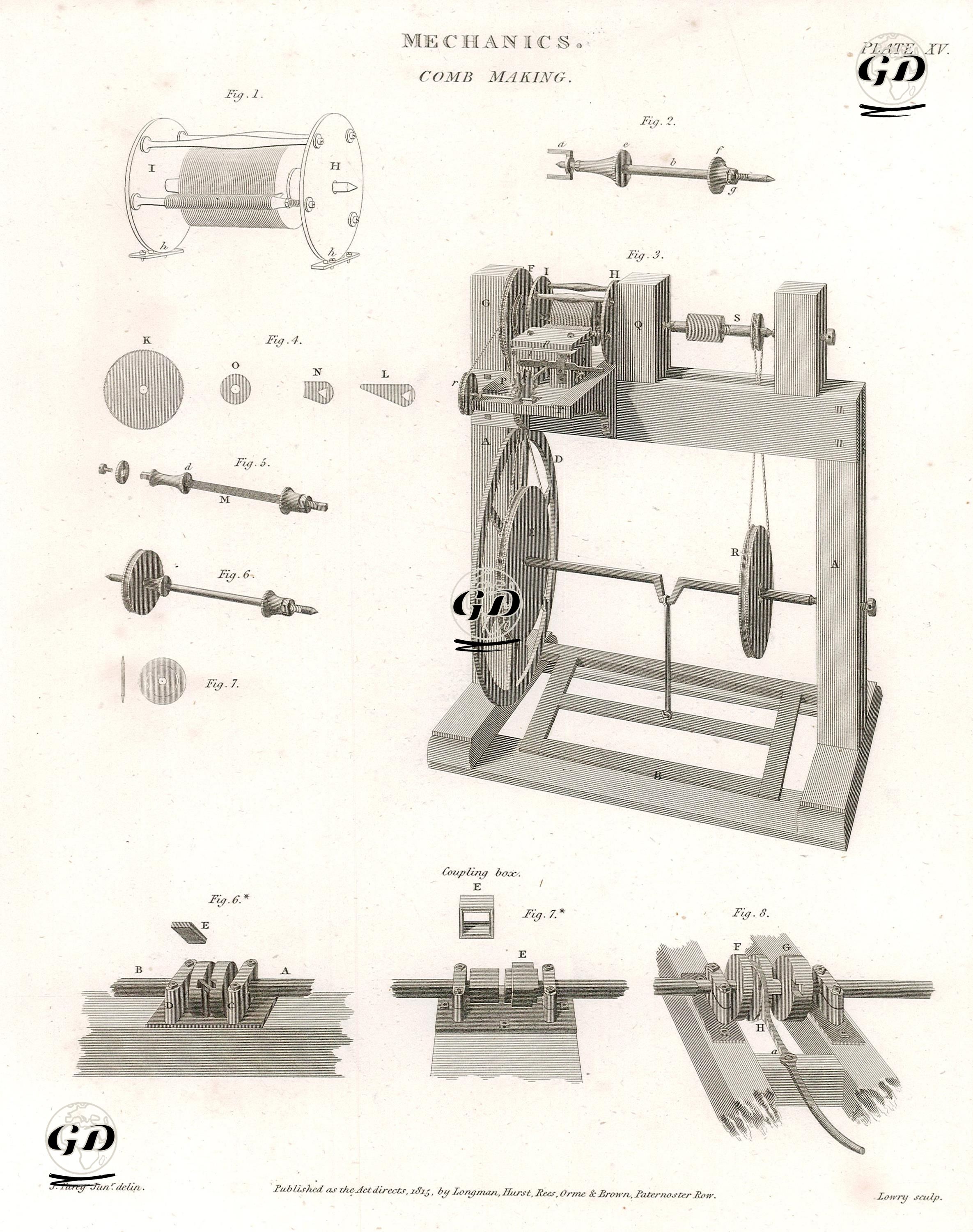 Mekanik (Makineler), Tarak Yapım Makinesi XV. - John Farey (1791-1851) - 1815