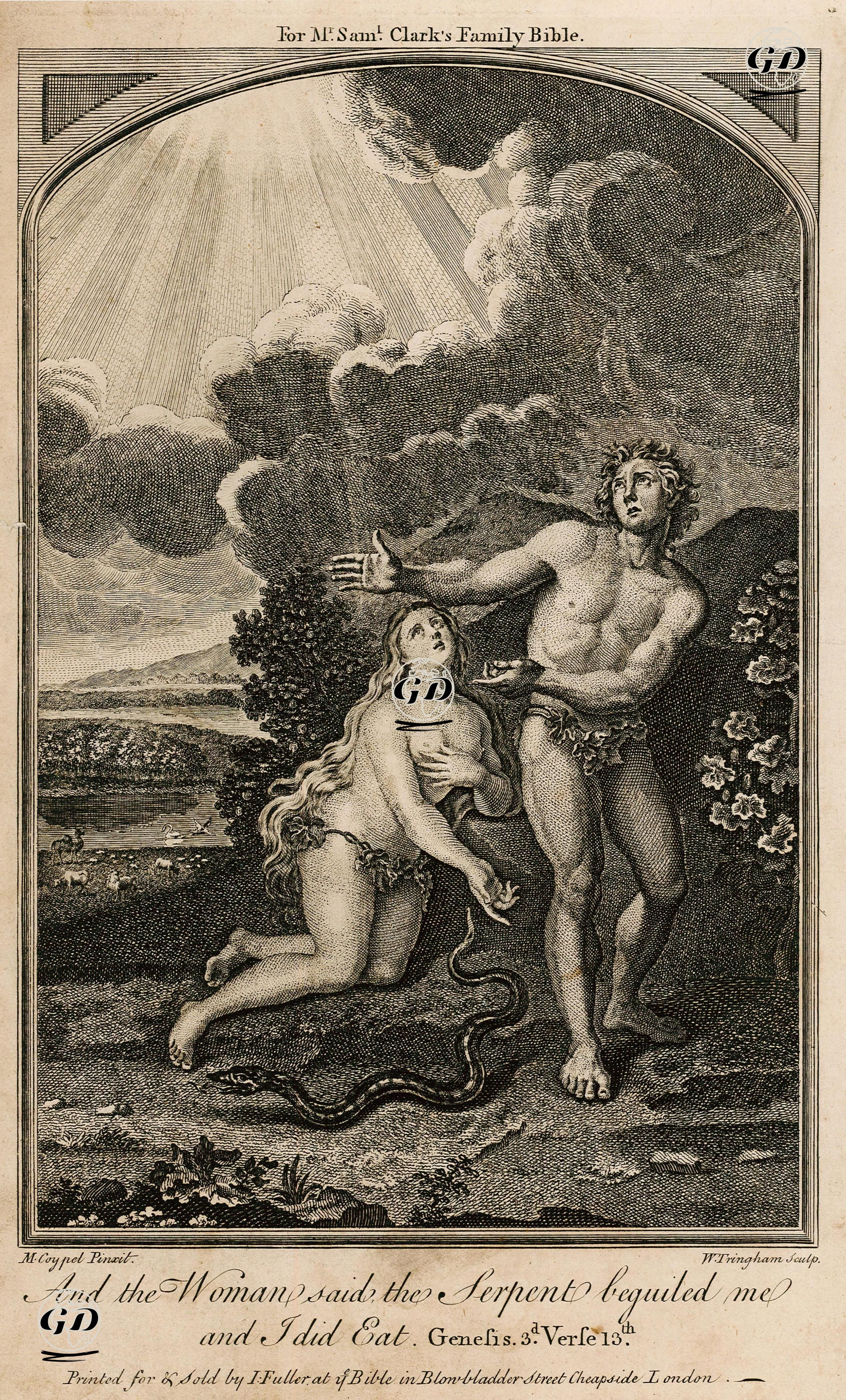 And The Woman Said The Serpent Beguiled Me And I Did Eat, Genesis 3. Verse 13. - M.Coypel - 1750's