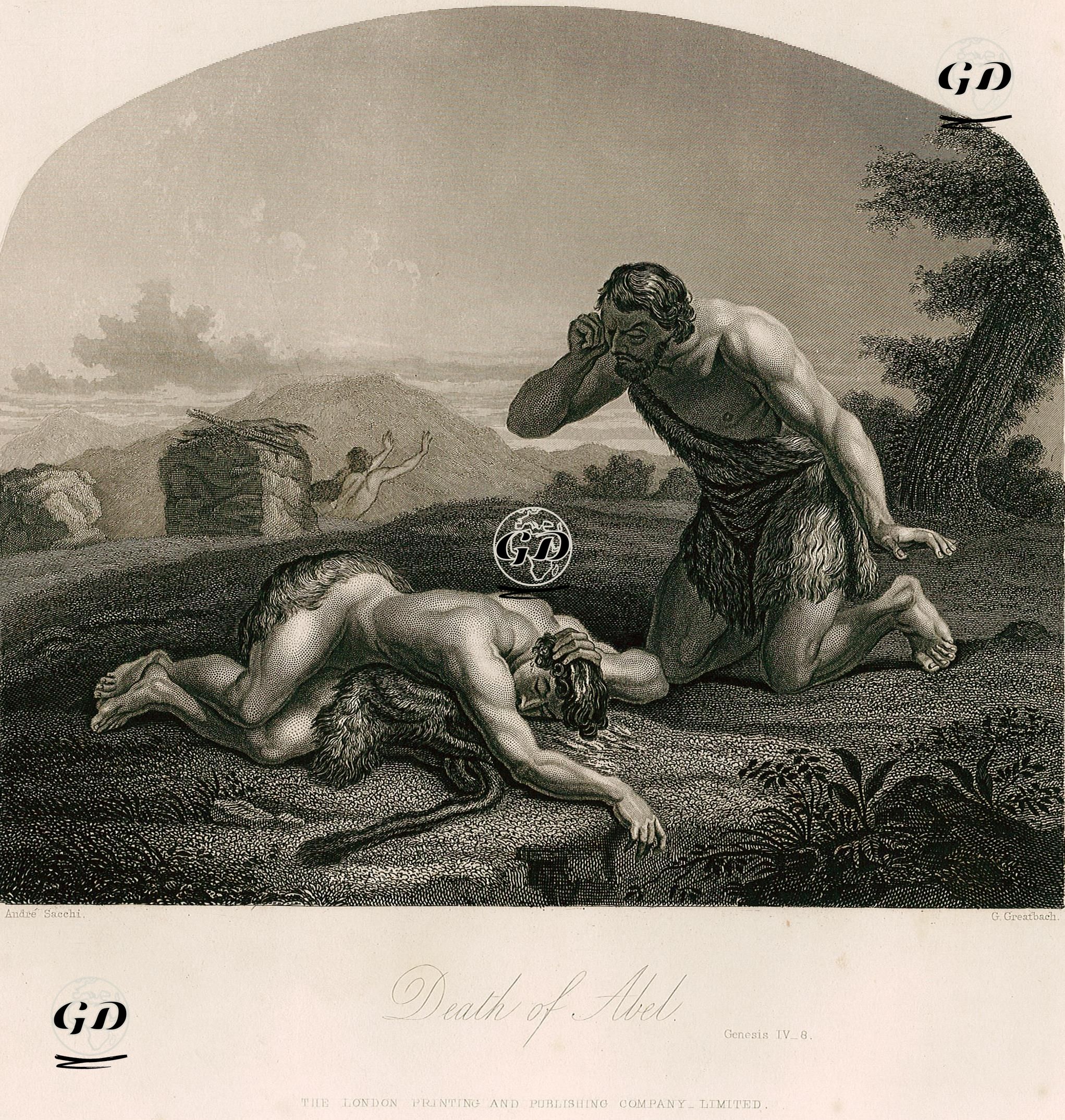 Habil'in Ölümü, Genesis (Diriliş), Chapter (Bölüm) 4. Verse (Ayet) 8. - Andrea Sacchi (1599-1661) - 1860