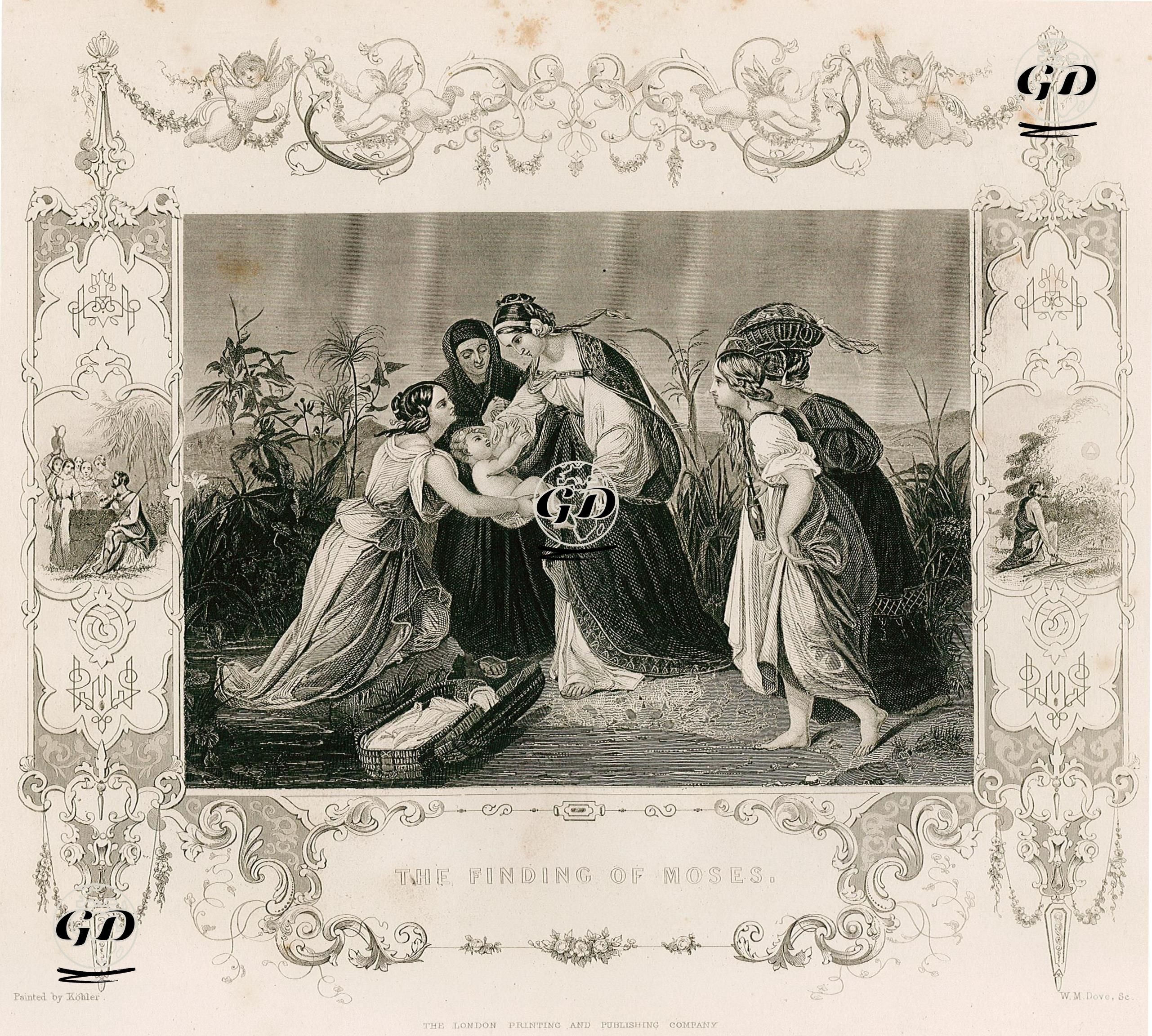 Musa Peygamberin Firavunun Kızı Tarafından Nil Nehrinde Bulunması - Christian Köhler (1809-1861) - 1830's