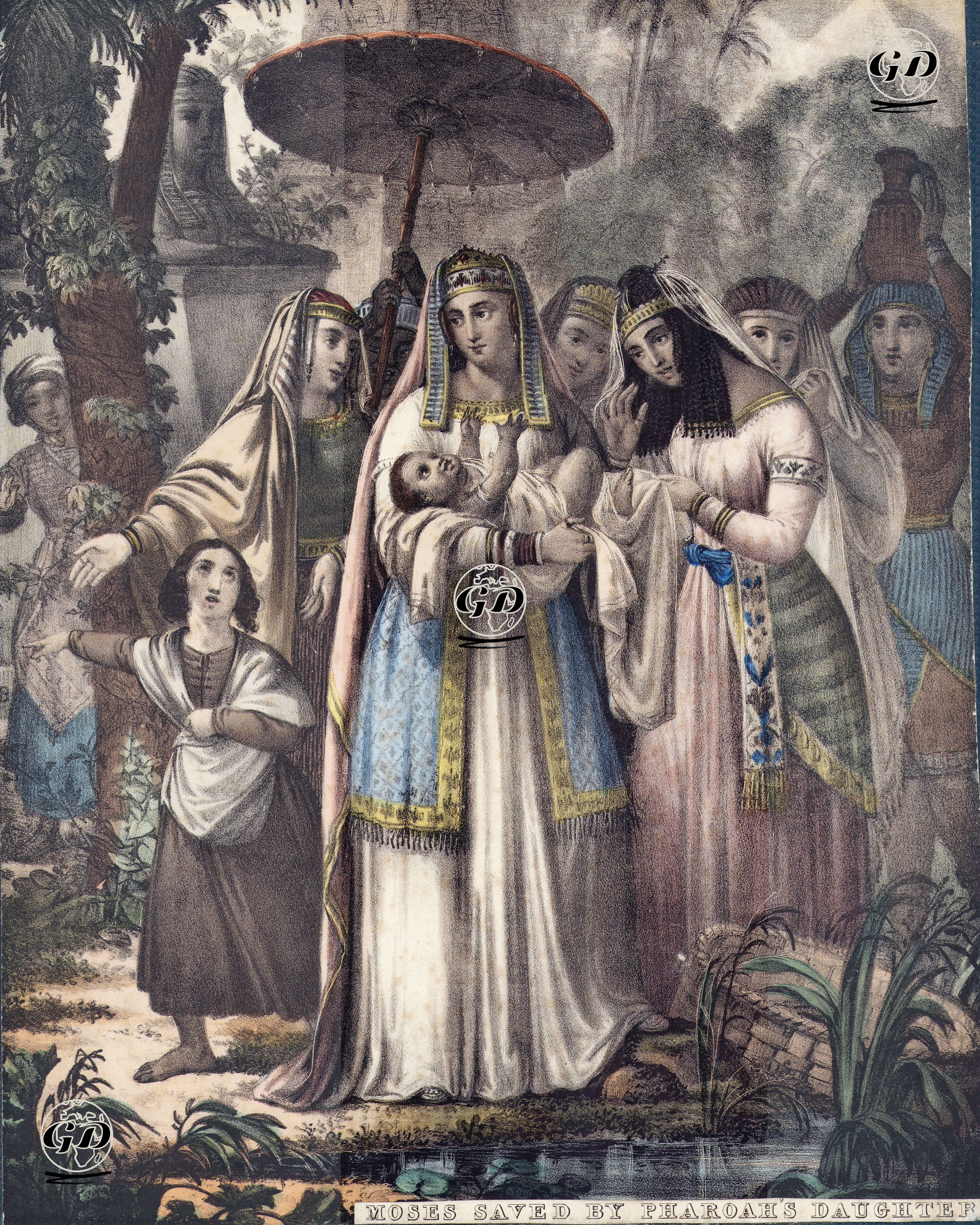 Moses Saved By Pharaoh's Daughter - Siegfried Detlev Bendixen (1786-1864) - 1870