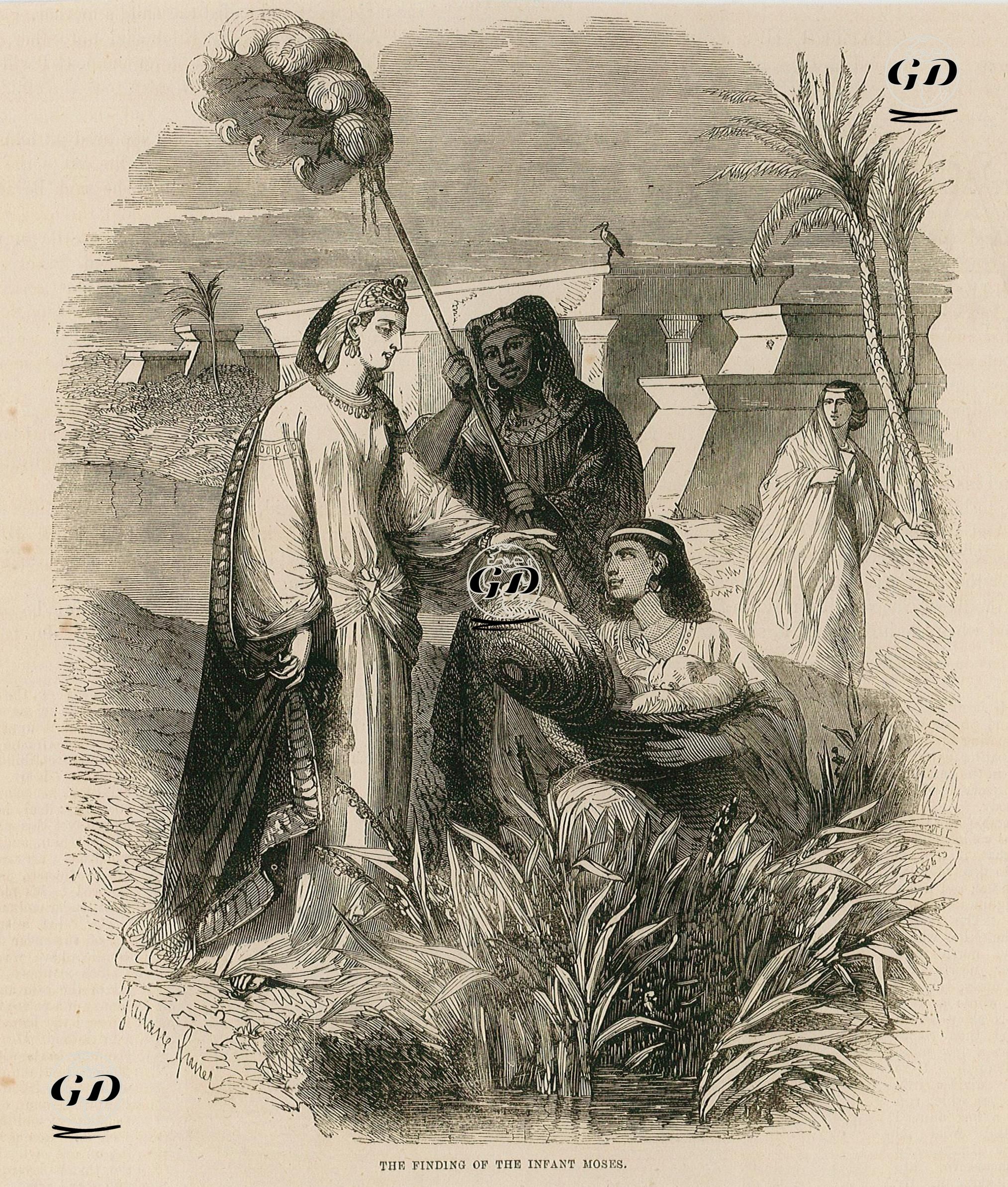 Musa Peygamberin Firavunun Kızı Tarafından Nil Nehrinde Bulunması -  - 1860's