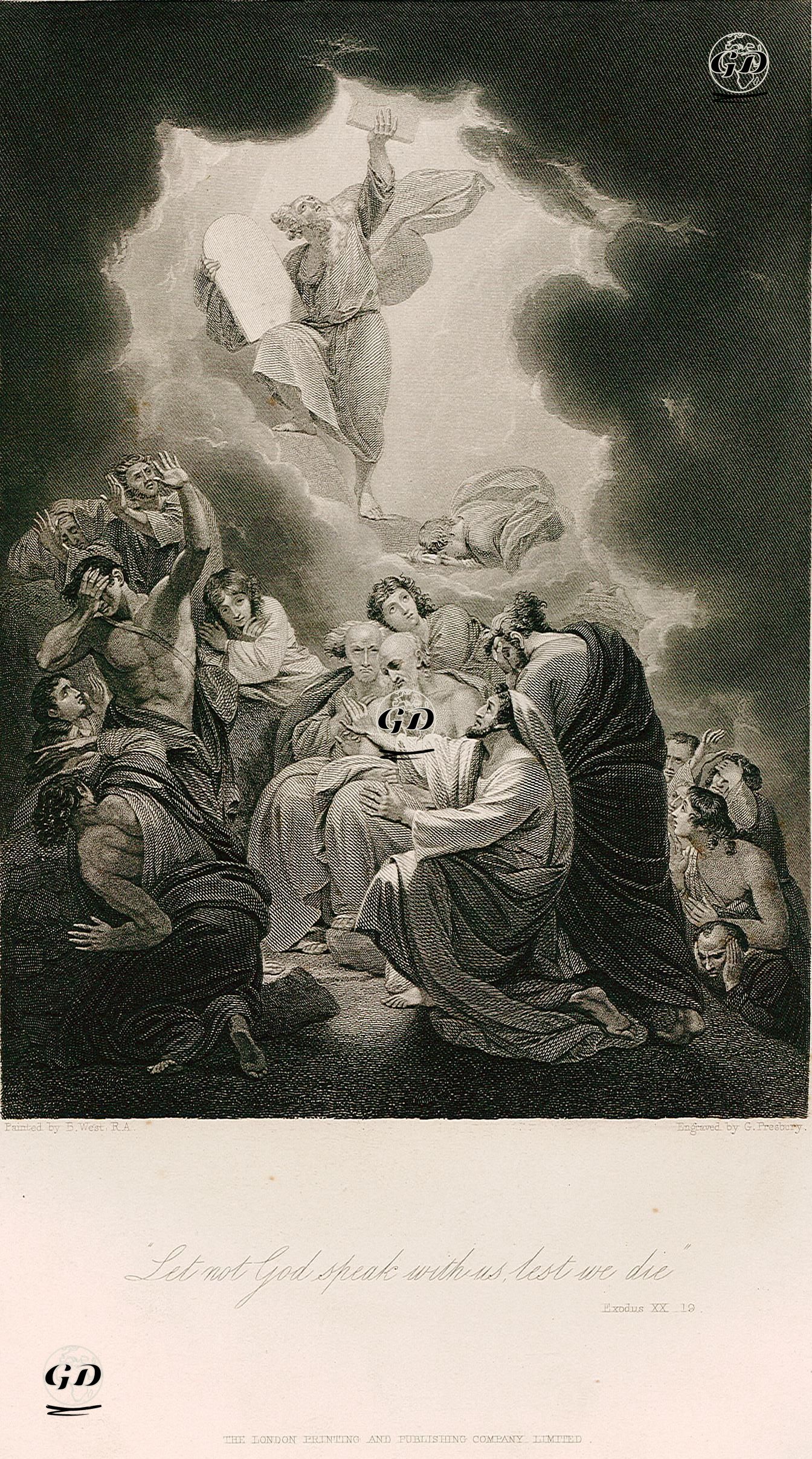 Let Not God Speak With Us, Lest We Die, Exodus XX. 19. - Benjamin West (1738-1820) - 1860