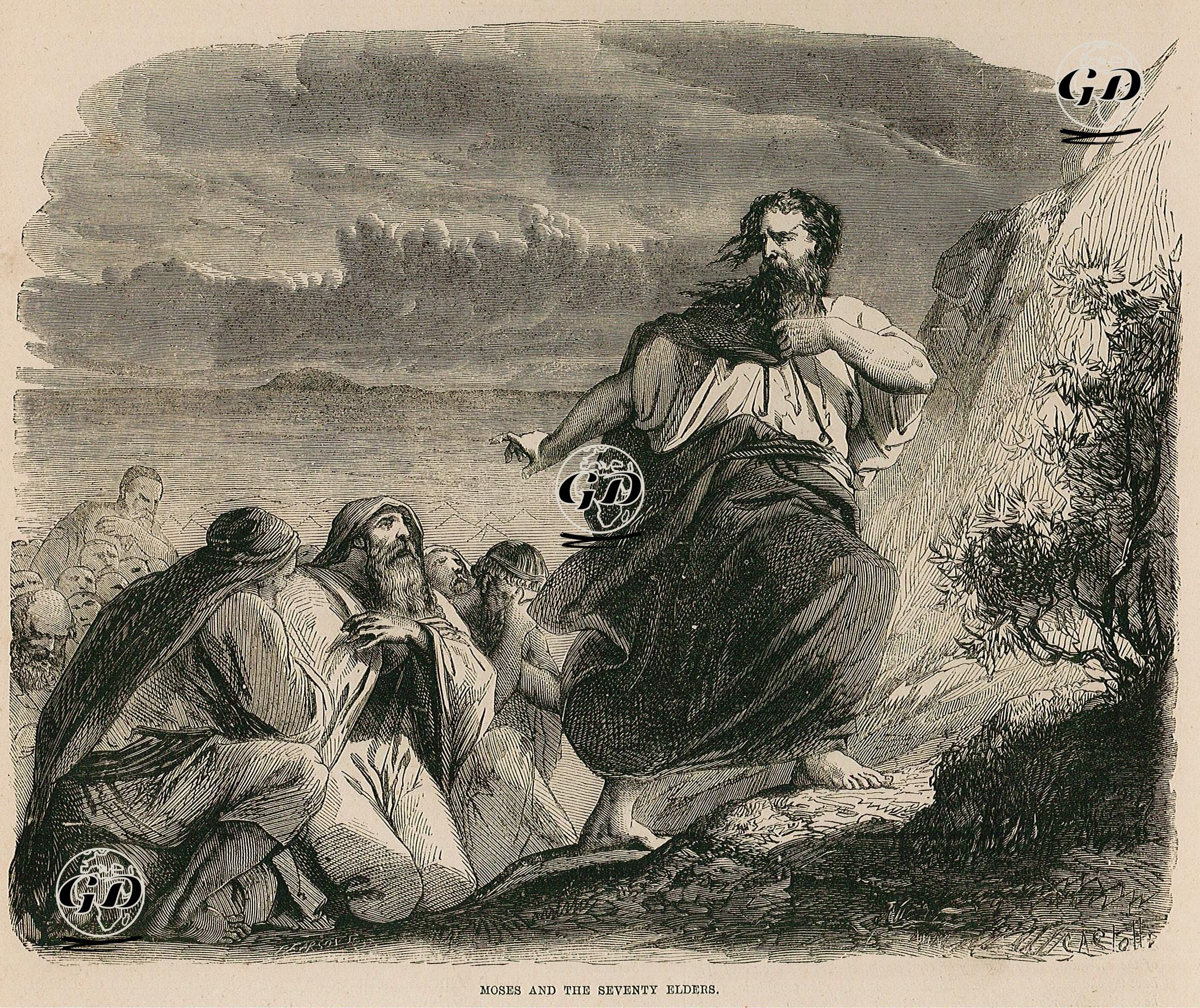 Musa Peygamber ve 70 Yaşlı Adam, Exodus (Mısır'dan Çıkış), Chapter (Bölüm) 24. -  - 1860's