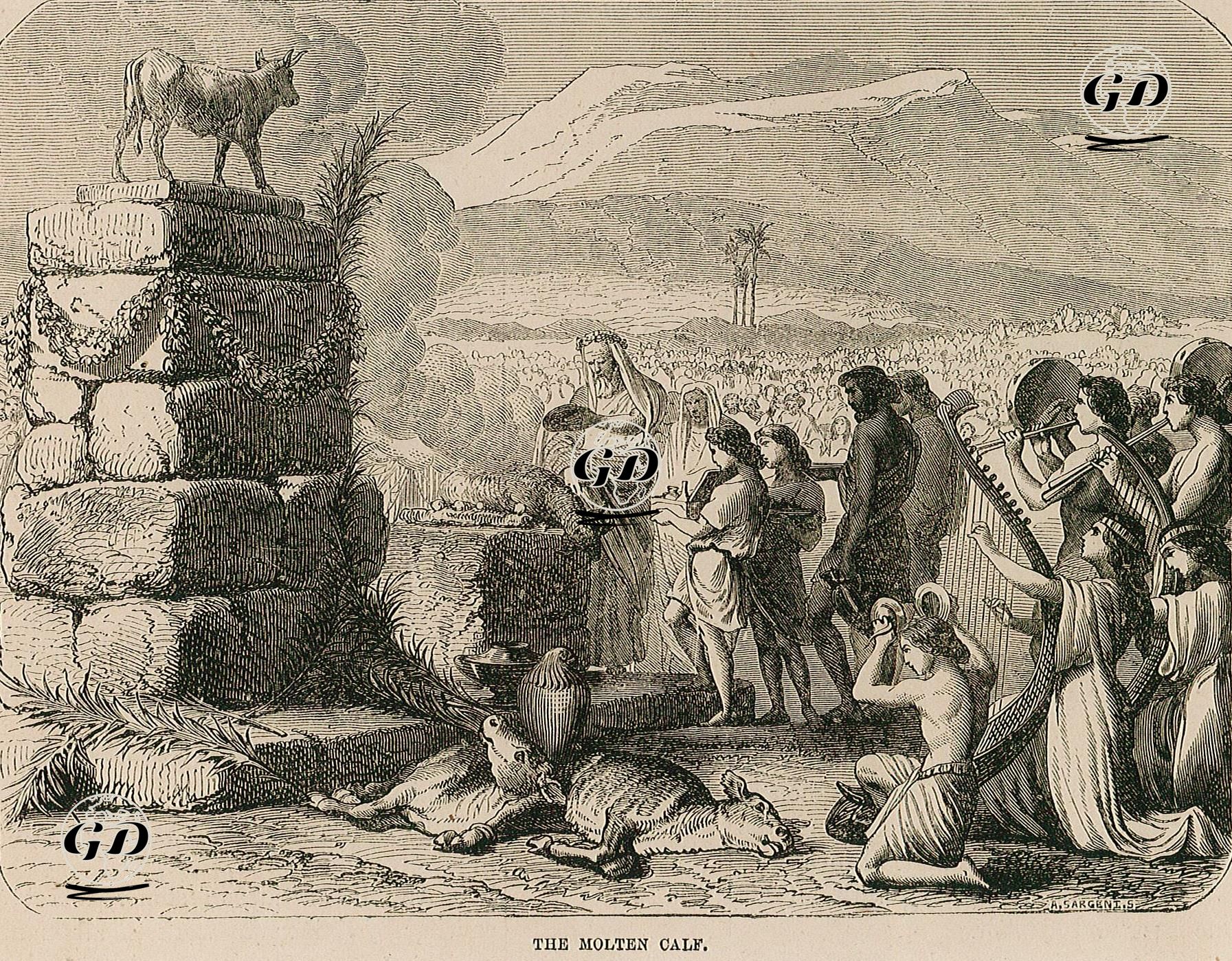 İsraillilerin Yaptıkları Altın Buzağıya Tapmaları -  - 1860's
