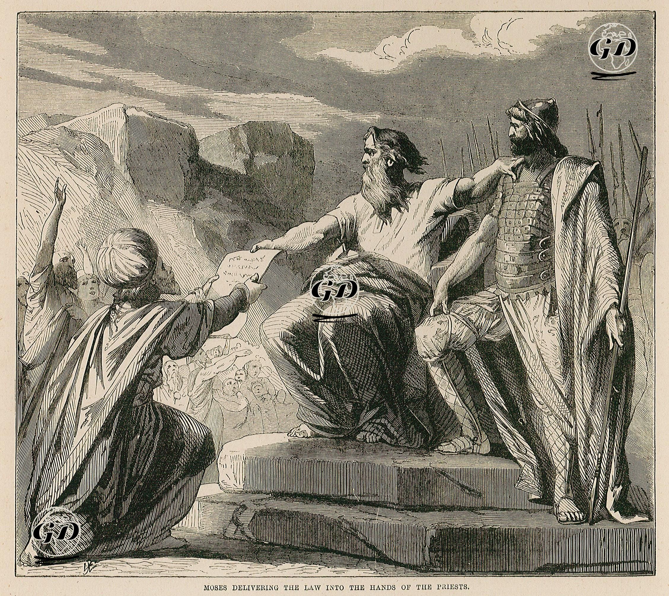 Moses Delivering The Law İnto The Hands Of The Priests -  - 1860's