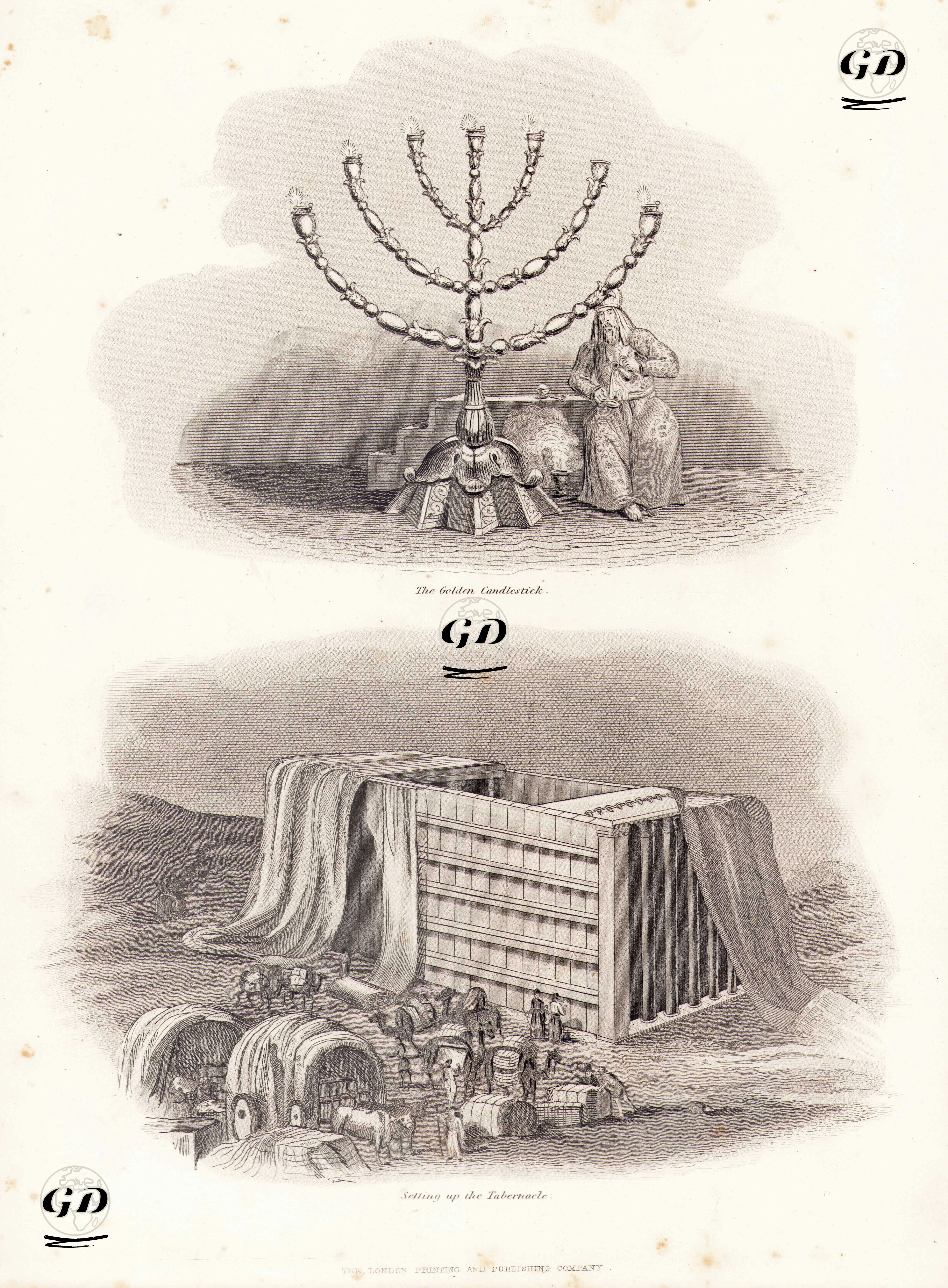 The Golden Candlestick-Setting Up The Tabernacle -  - 1830's