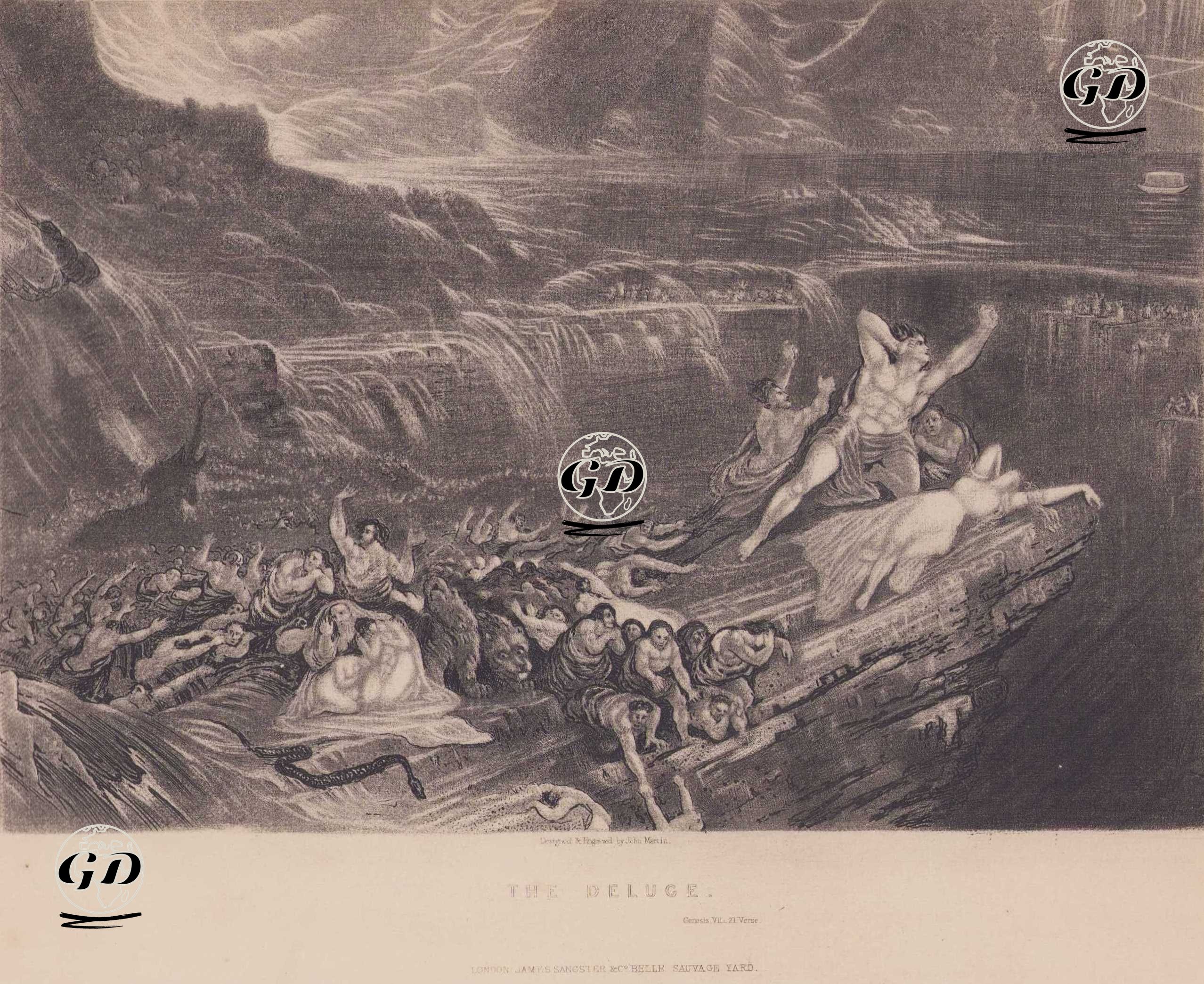 Büyük Tufan, Genesis (Diriliş), Chapter (Bölüm)7. Verse (Ayet) 21. - John Martin (1789-1854) - 1831