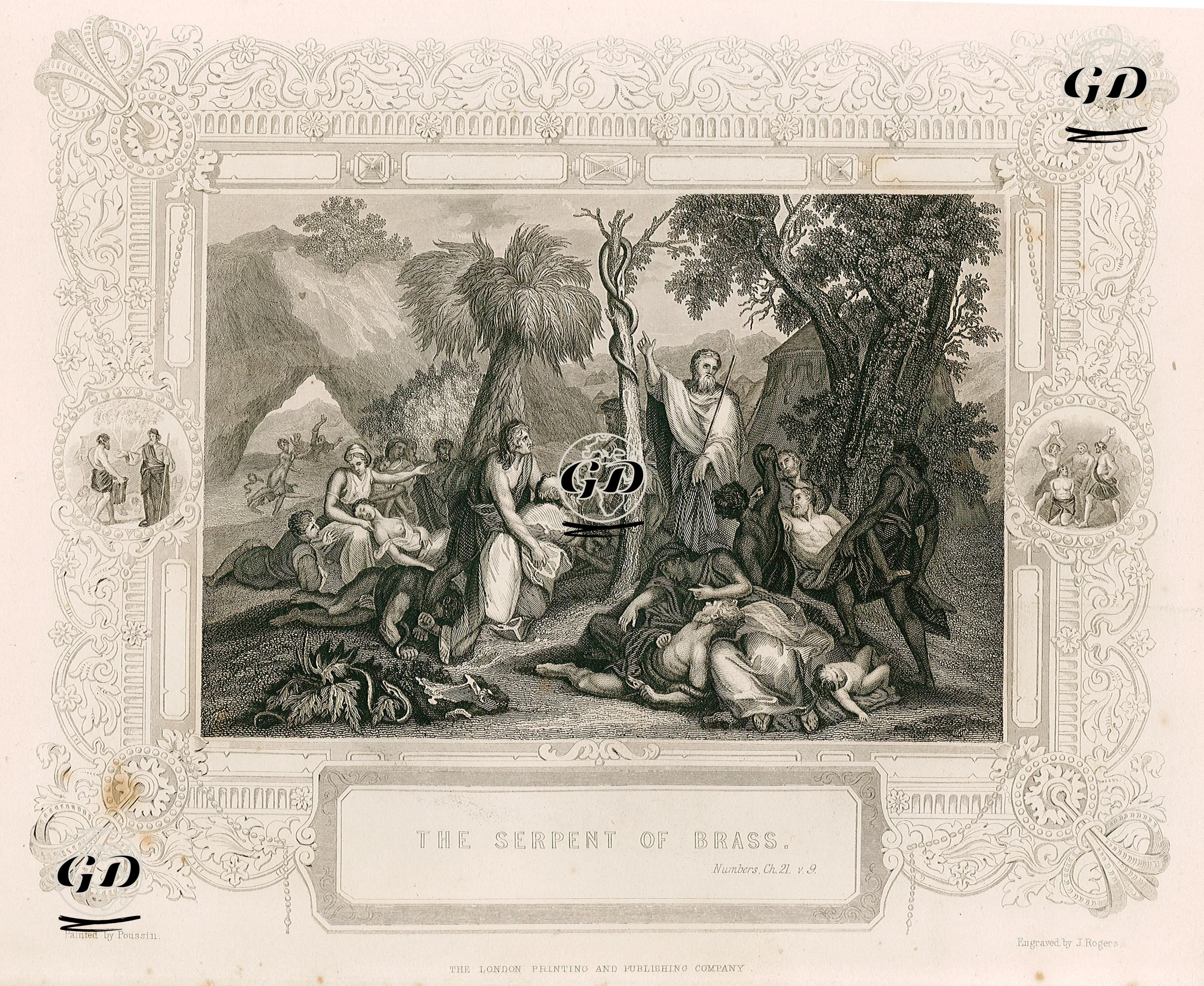 The Serpent Of Brass, Numbers, Ch. 21. V. 9. - Nicolas Poussin(1594-1665) - 1830's