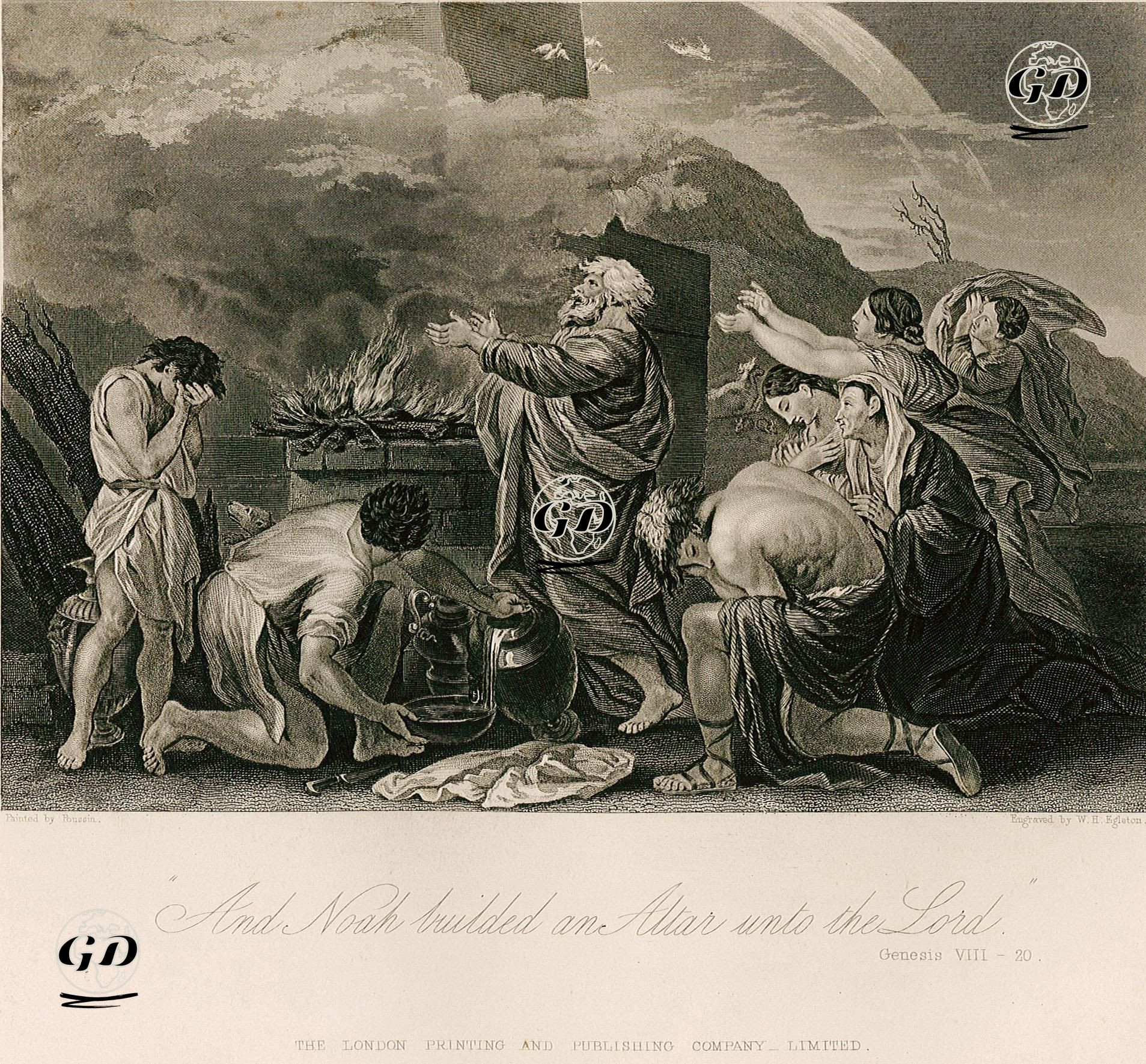 And Noah Builded An Altar Unto The Lord, Genesis VIII. 20. - Nicolas Poussin (1594-1665) - 1860