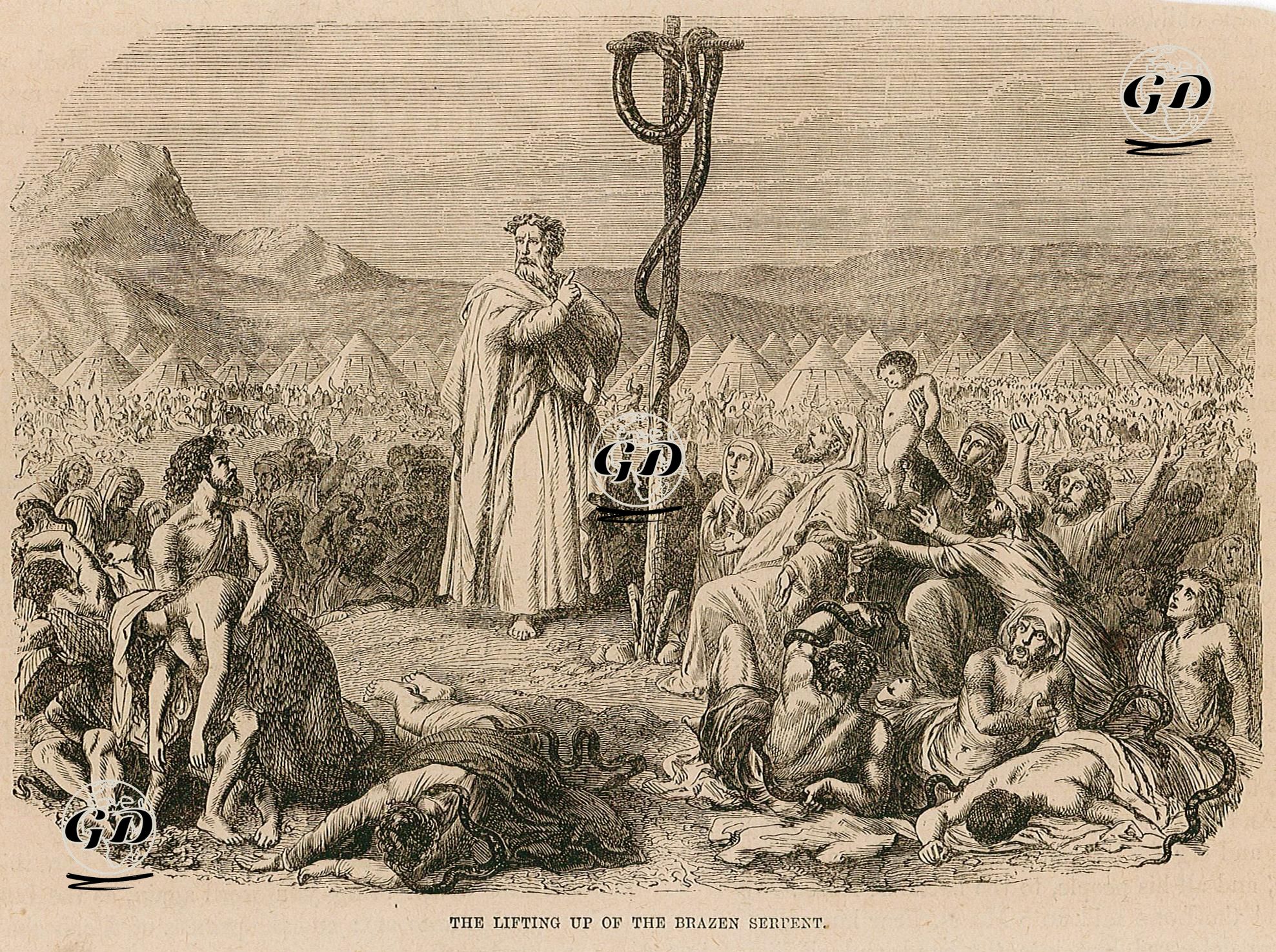 Musa Peygamberin Direğin Üzerine Pirinç Yılan Koyması  -  - 1860's