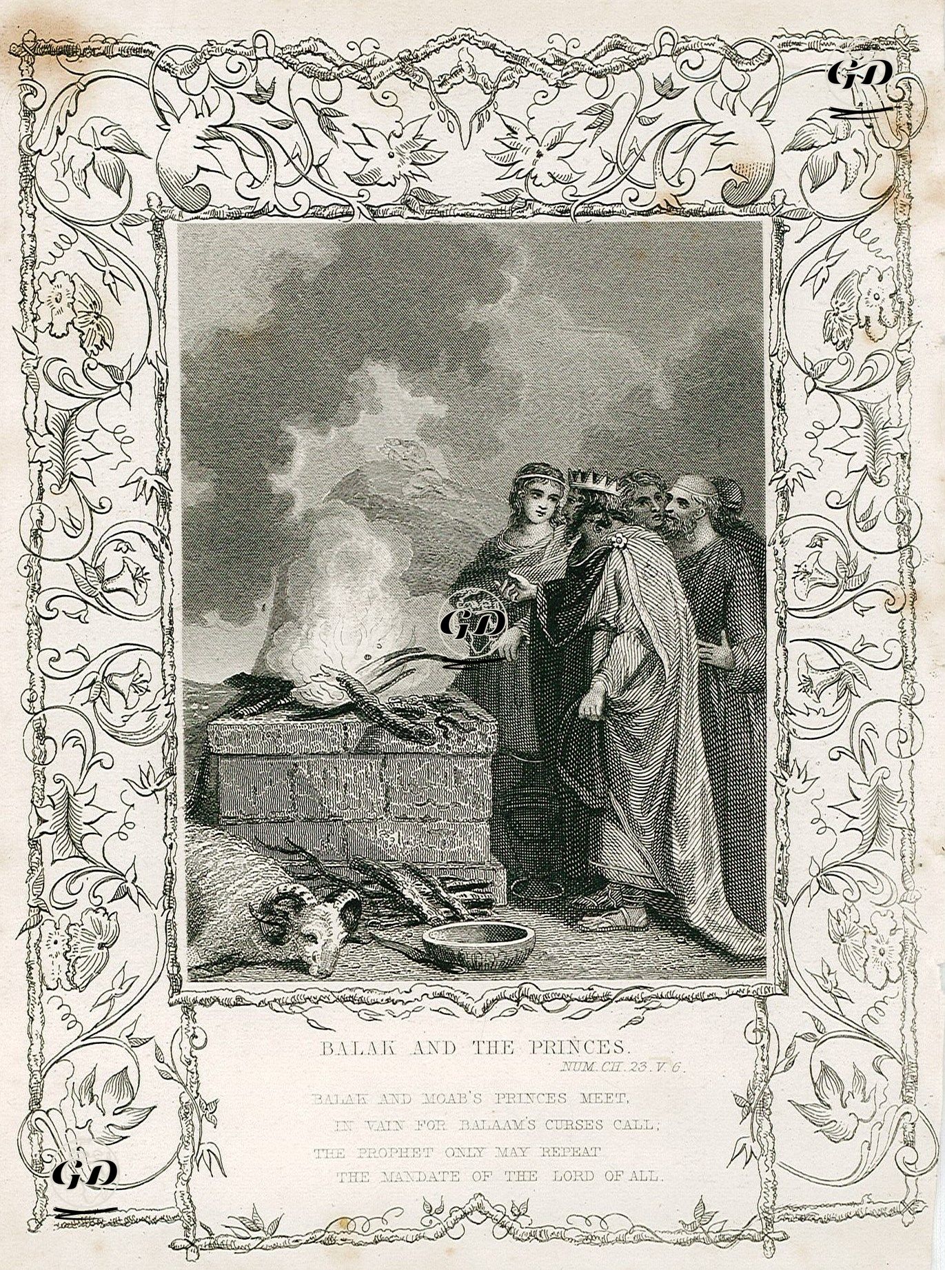 Balak Ve Prenses, Numbers (Çölde Sayım), Chapter (Bölüm) 23. Verse (Ayet) 6. -  - 1830's