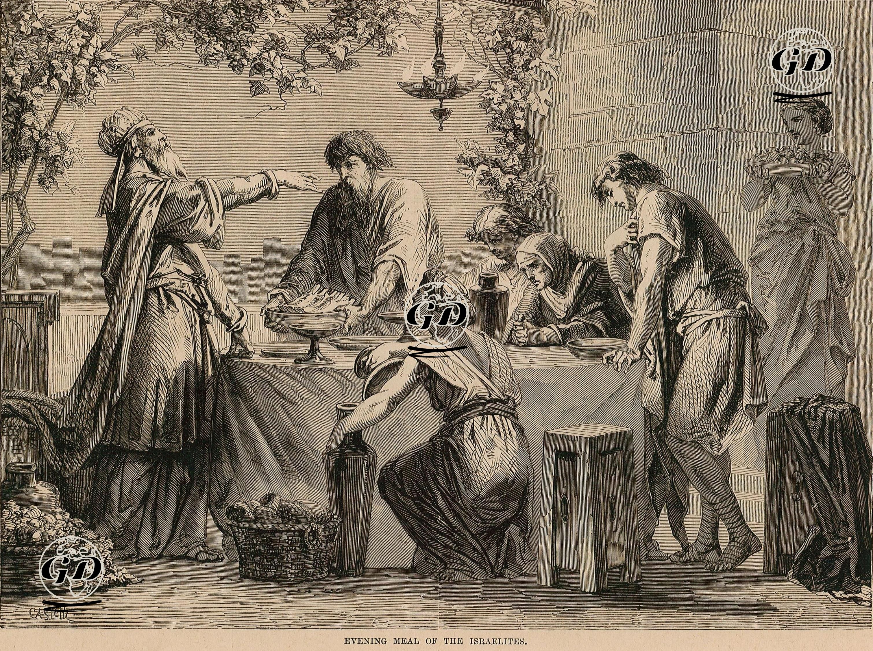 İsraillilerin Bayram Akşam Yemeği -  - 1860's