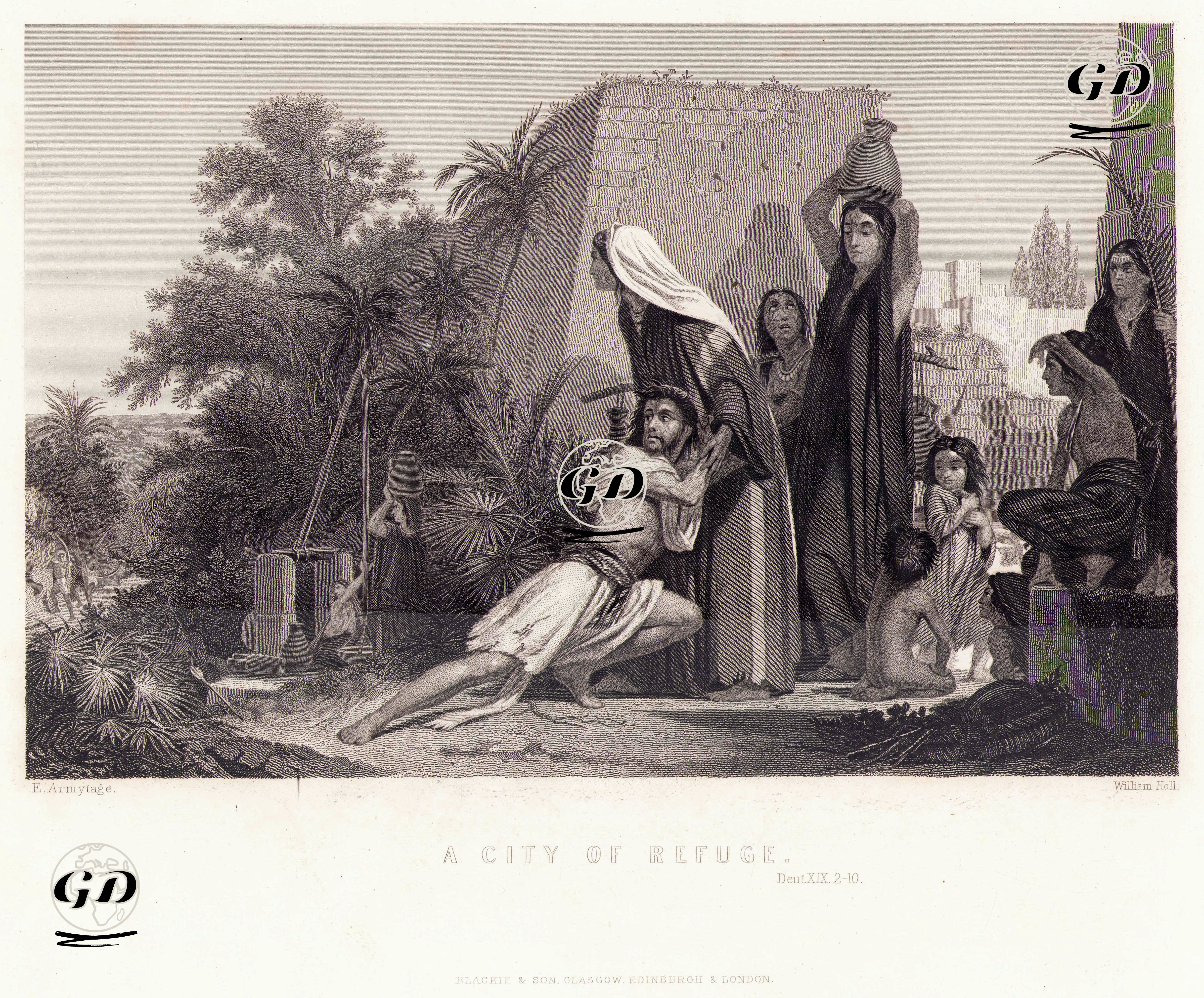 Sığınanların Şehri, Deuteronomy (Yasa-Tesniye), Chapter (Bölüm) 19. Verse(Ayet) 2.-10. - Edward Armitage (1817-1896) - 1850's