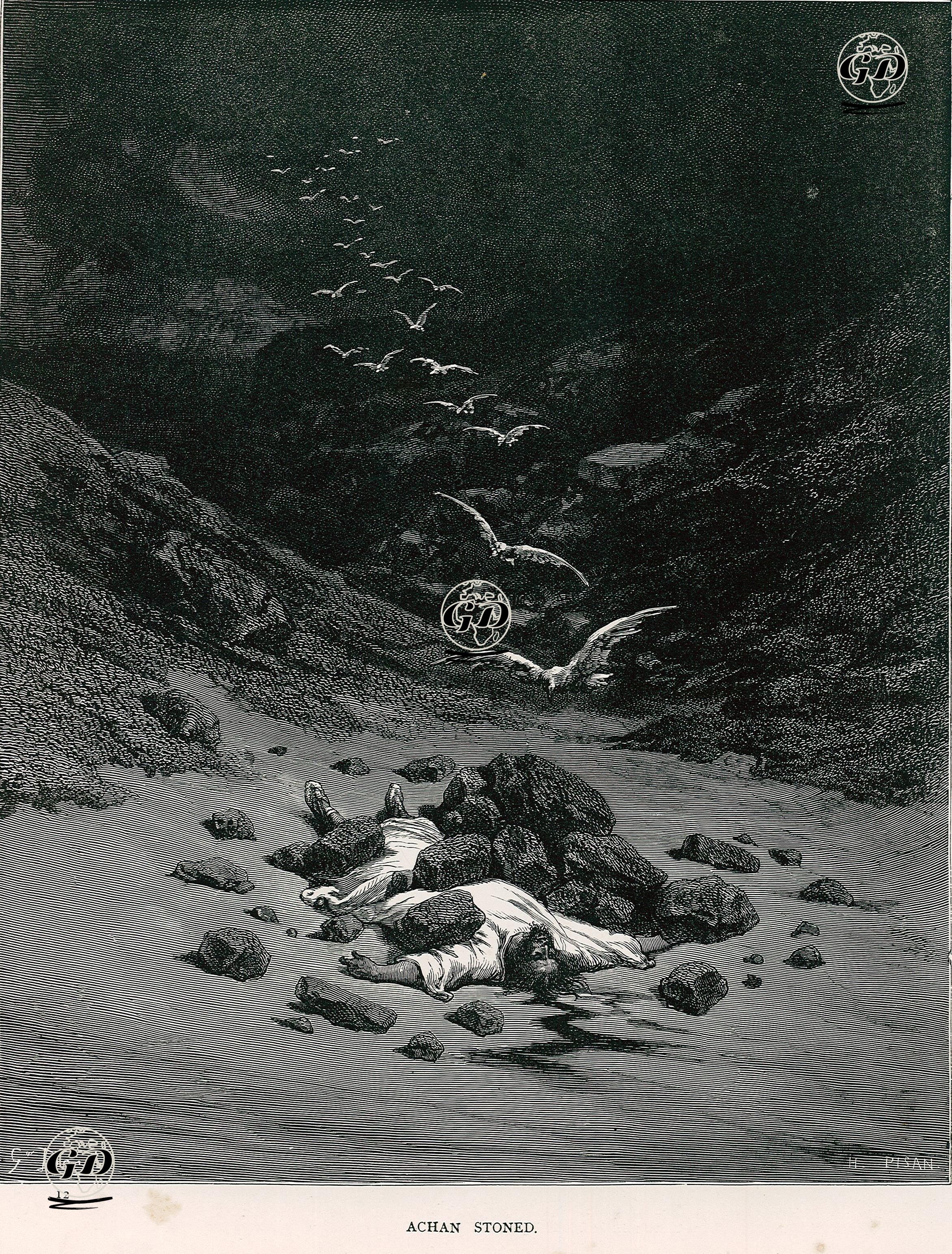 Achan'ın Taşlanması - Gustave Dore (1832-1883) - 1860's