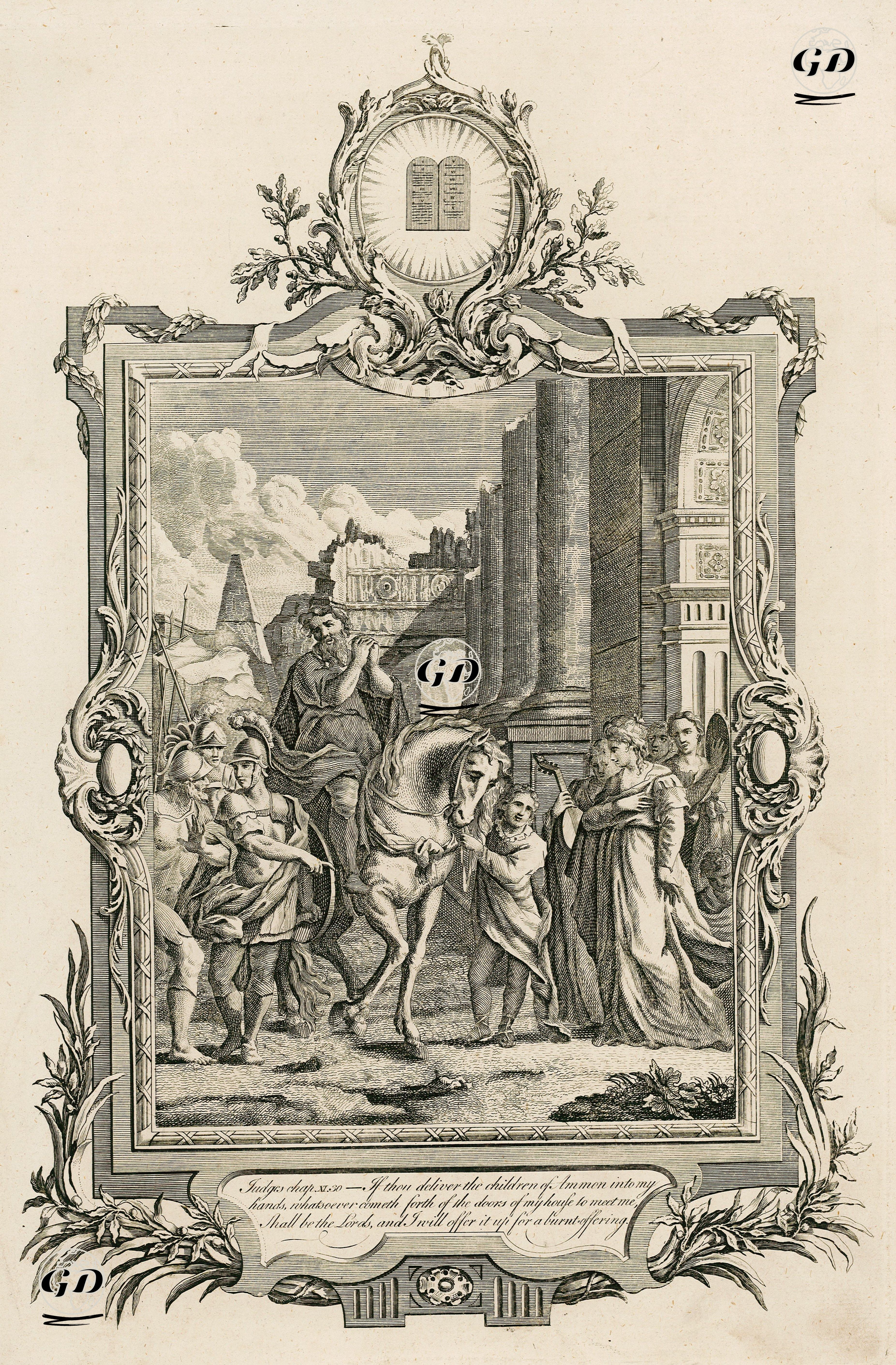 Yiftah'ın Evine Döndüğünde Kızının Onu Karşılaması, Judges (Hakimler), Chapter (Bölüm) 11. Verse (Ayet) 30. -  - 1769