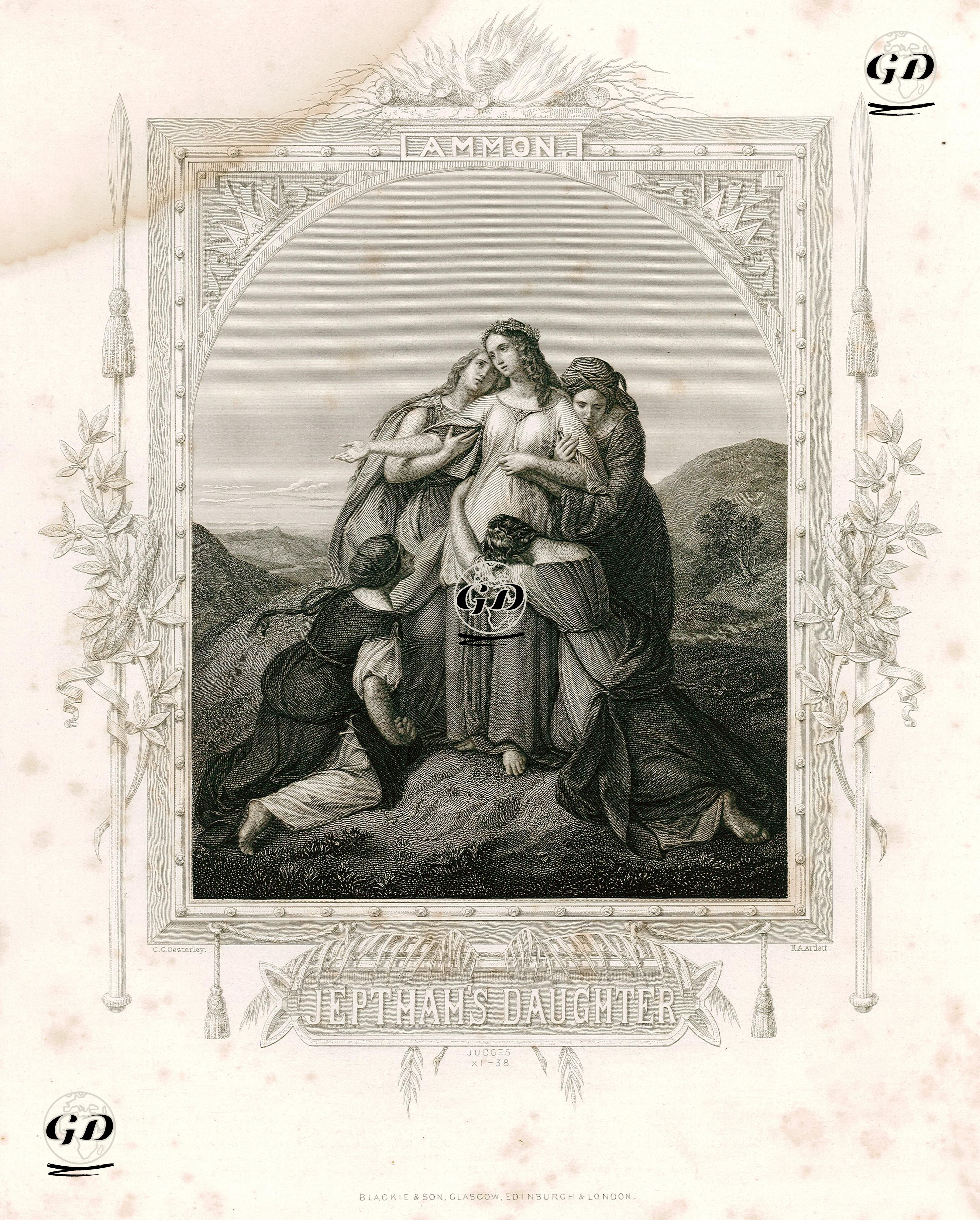 Ammon, Jepthah's Daughter, Judges, XI.38. - G.C.Oesterley - 1864