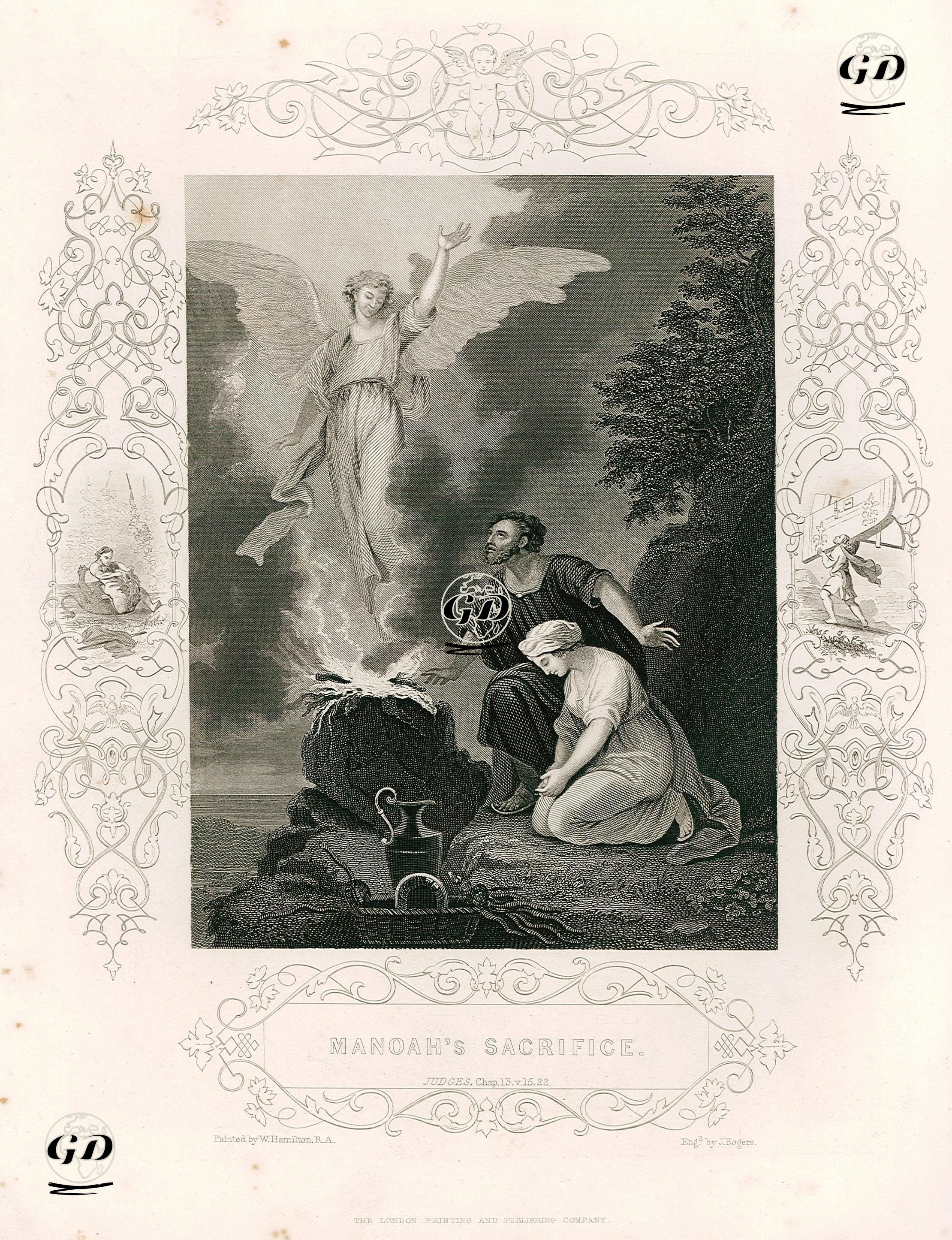Manoah's Sacrifice, Judges, Chap. 13. V. 15.22. - William Hamilton (1751-1801) - 1830's